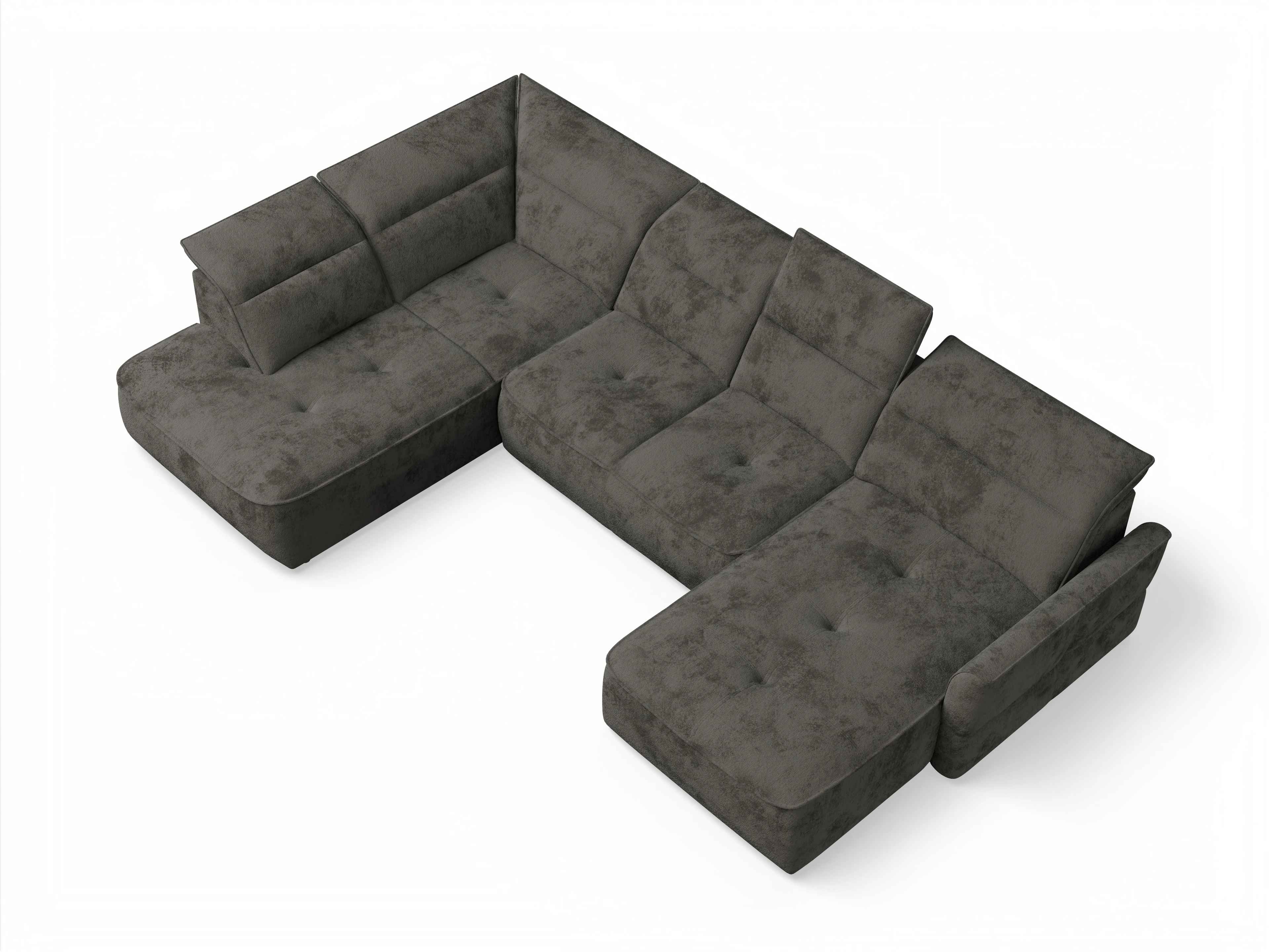 Ansicht des Produktes Toledo Wohnlandschaft offen beidseitig in Stoff Braun