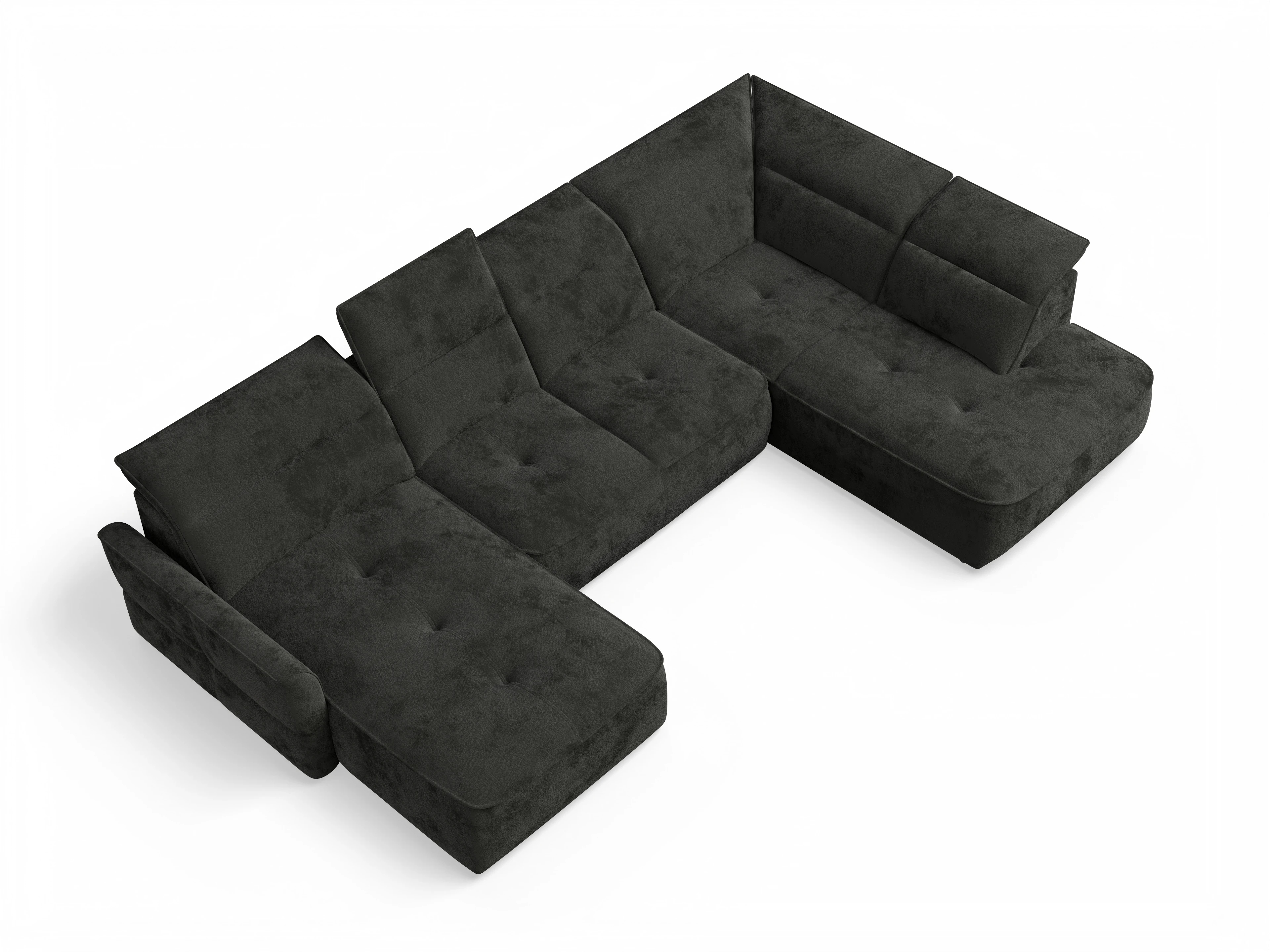 Ansicht des Produktes Toledo Wohnlandschaft Armlehne beidseitig in Stoff Schwarz