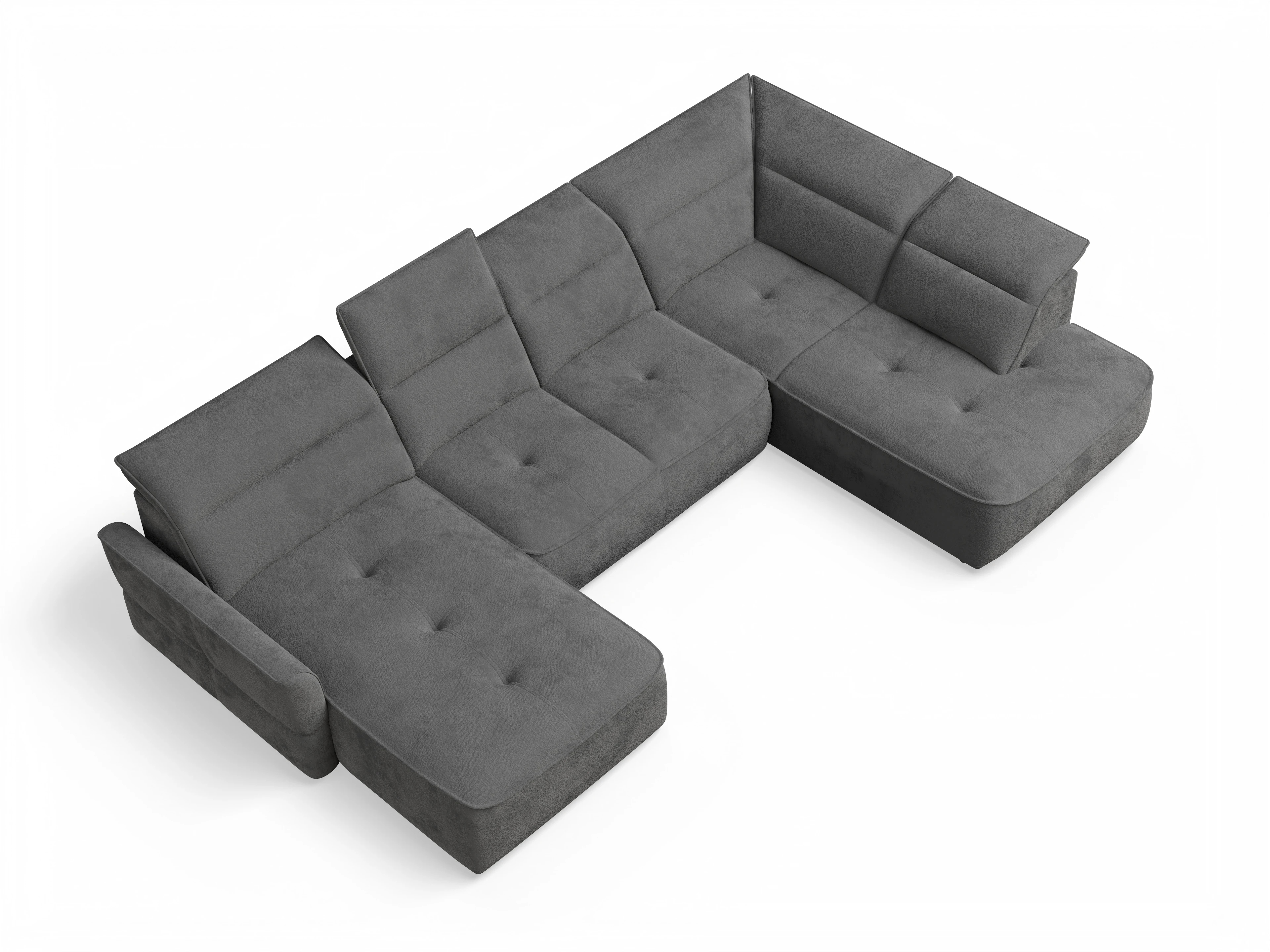 Ansicht des Produktes Toledo Wohnlandschaft Armlehne beidseitig in Stoff Grau