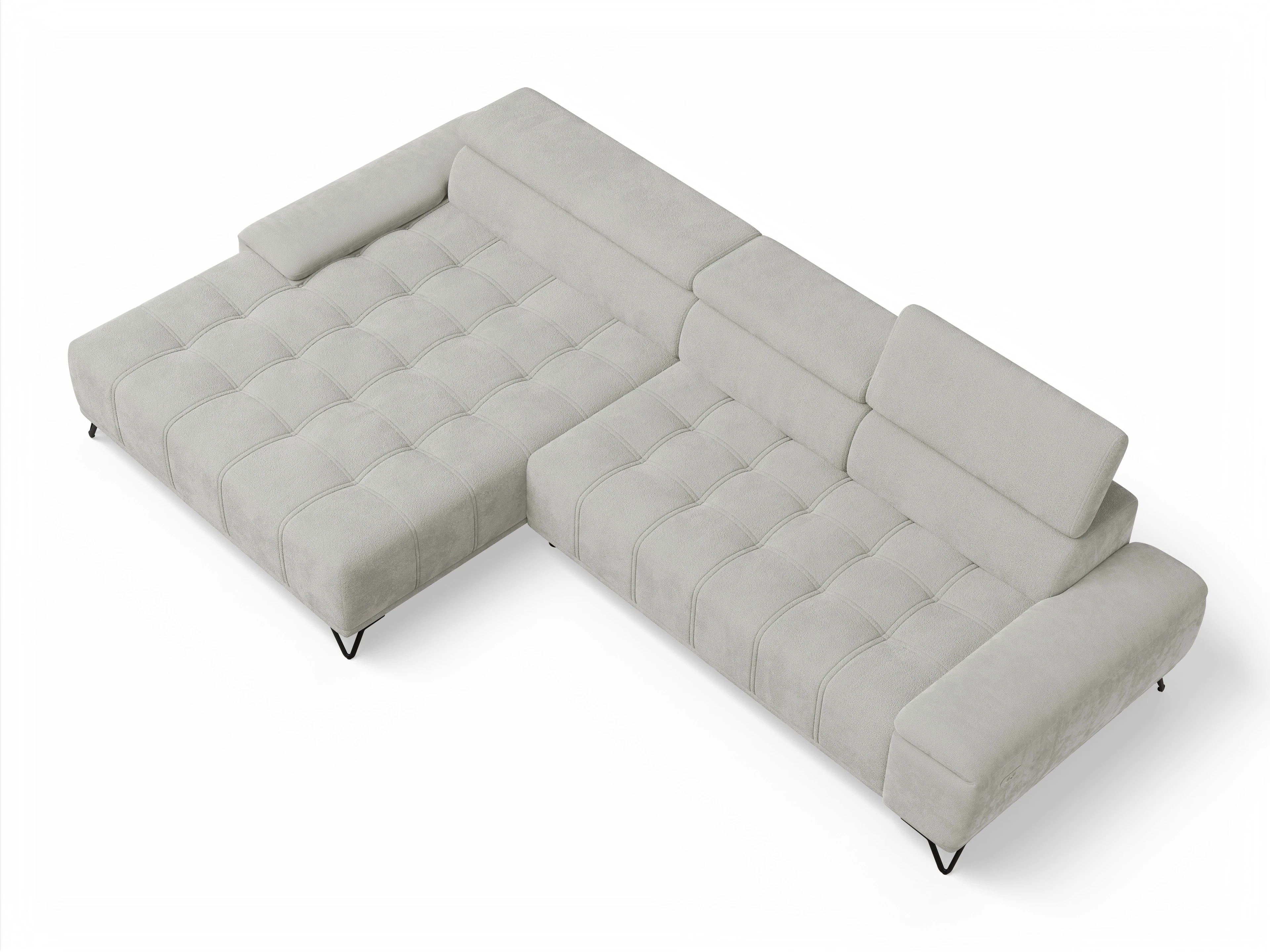 Sevilla OT Small L Ansicht des Produktes Sevilla Ecksofa links Abschluss offen in Stoff Beige