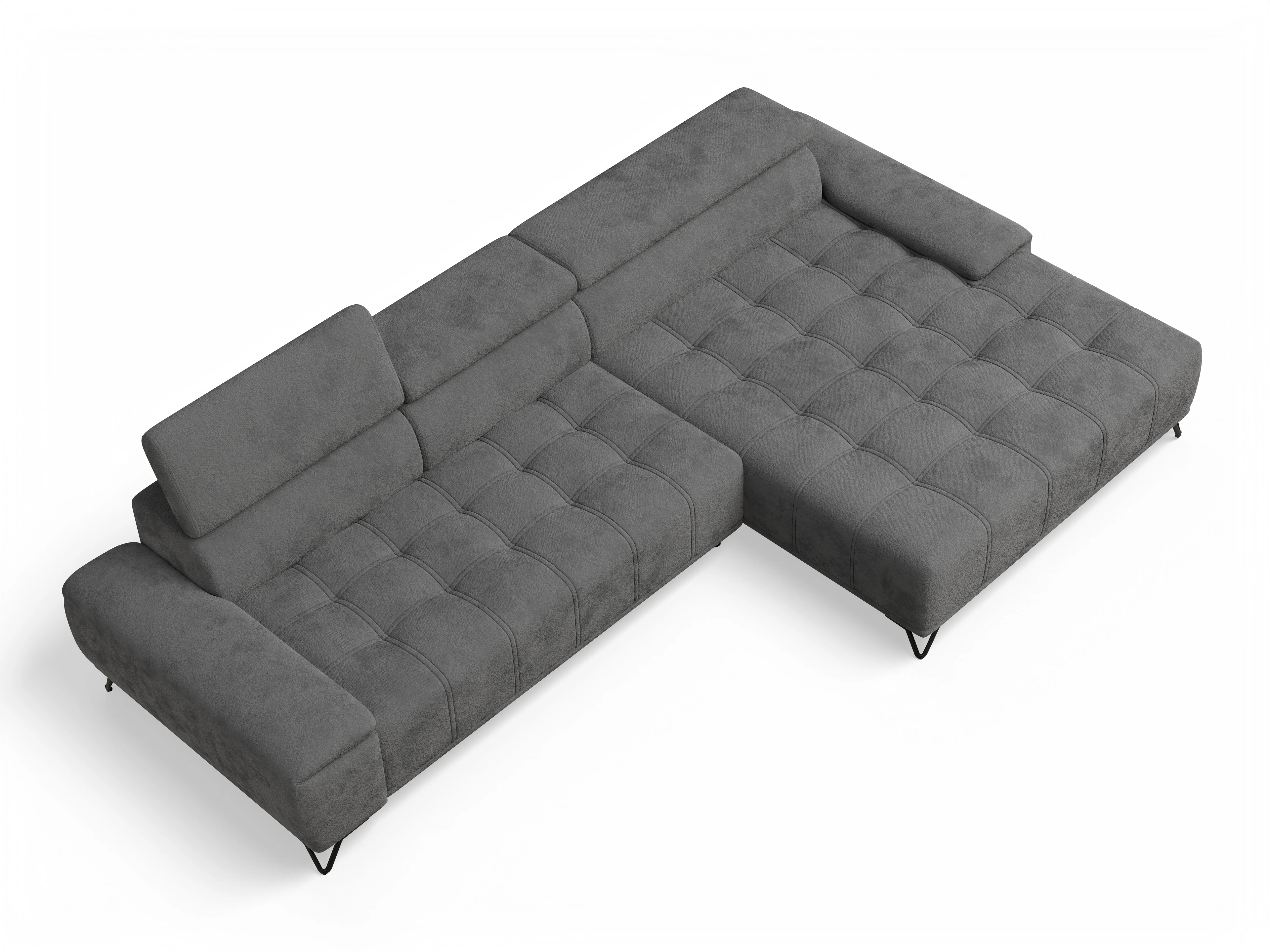 Ansicht des Produktes Sevilla Ecksofa rechts Abschluss offen in Stoff Grau