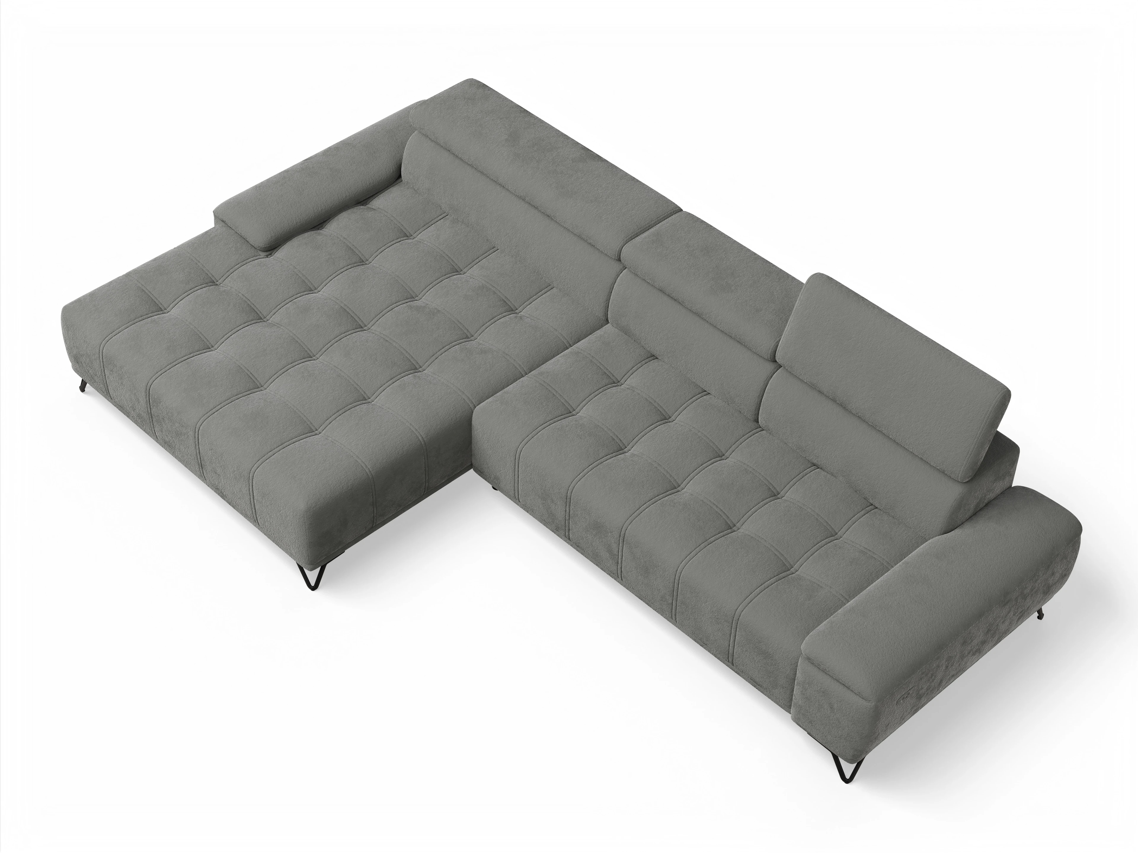 Ansicht des Produktes Sevilla Ecksofa links Abschluss offen in Stoff Braun