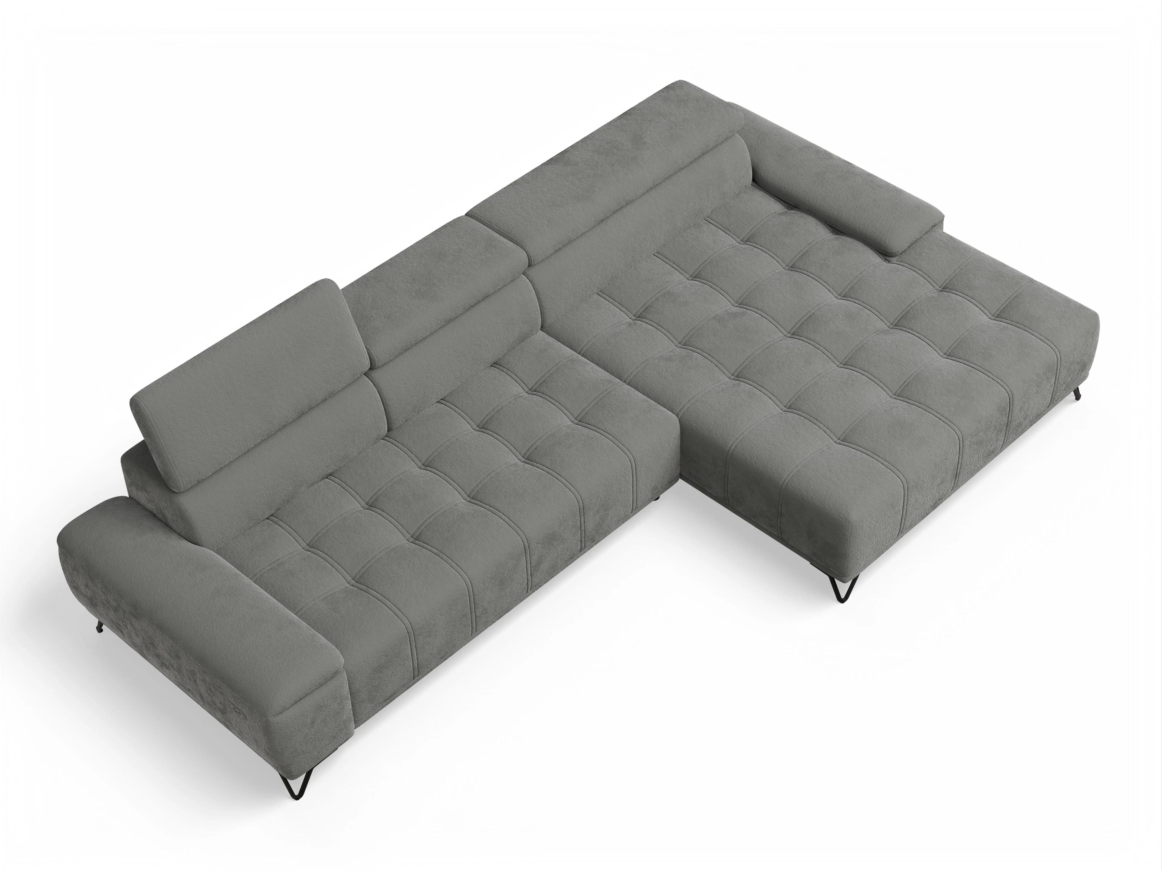 Ansicht des Produktes Sevilla Ecksofa rechts Abschluss offen in Stoff Braun