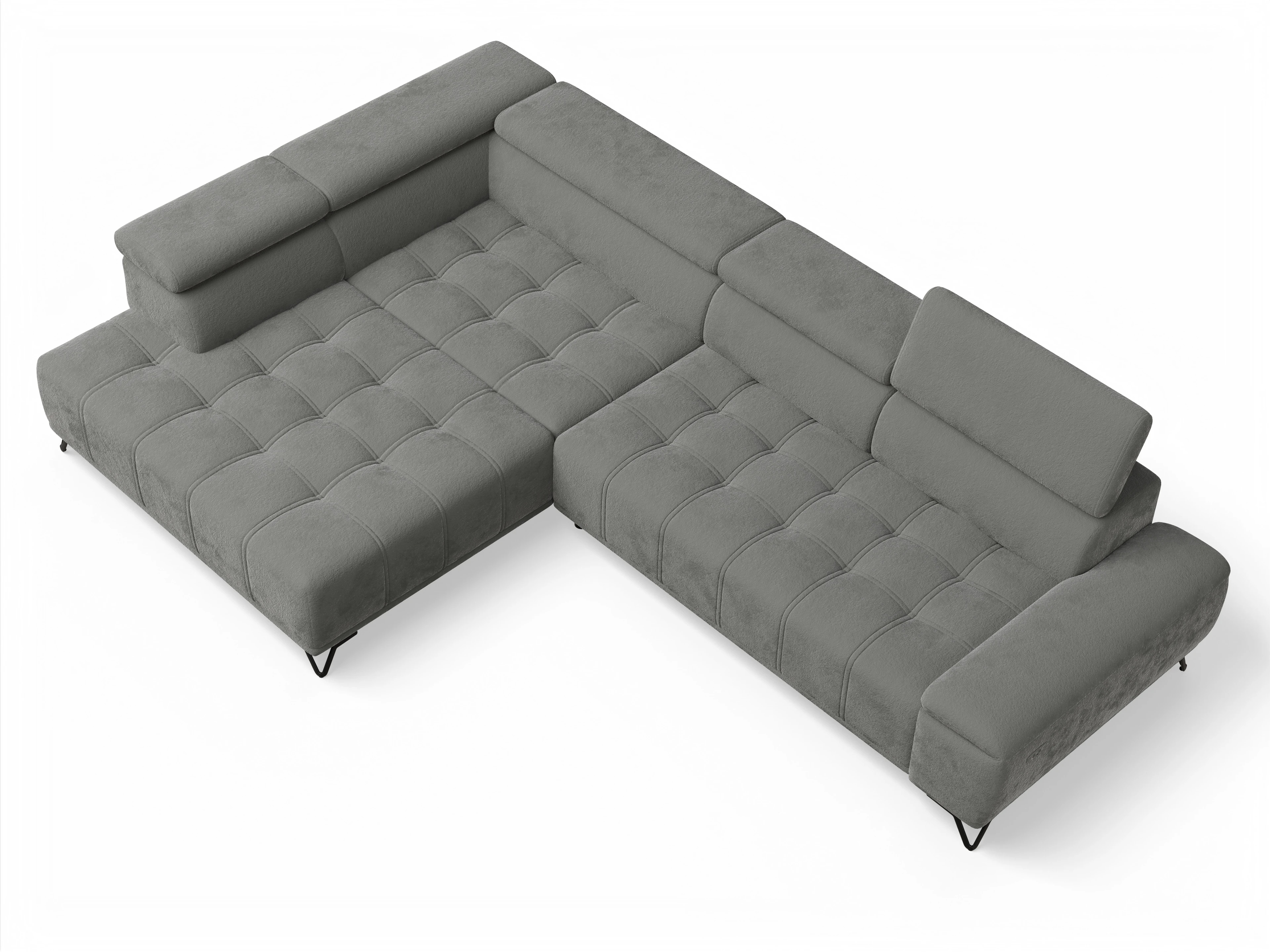 Ansicht des Produktes Sevilla Ecksofa links Abschluss offen in Stoff Braun