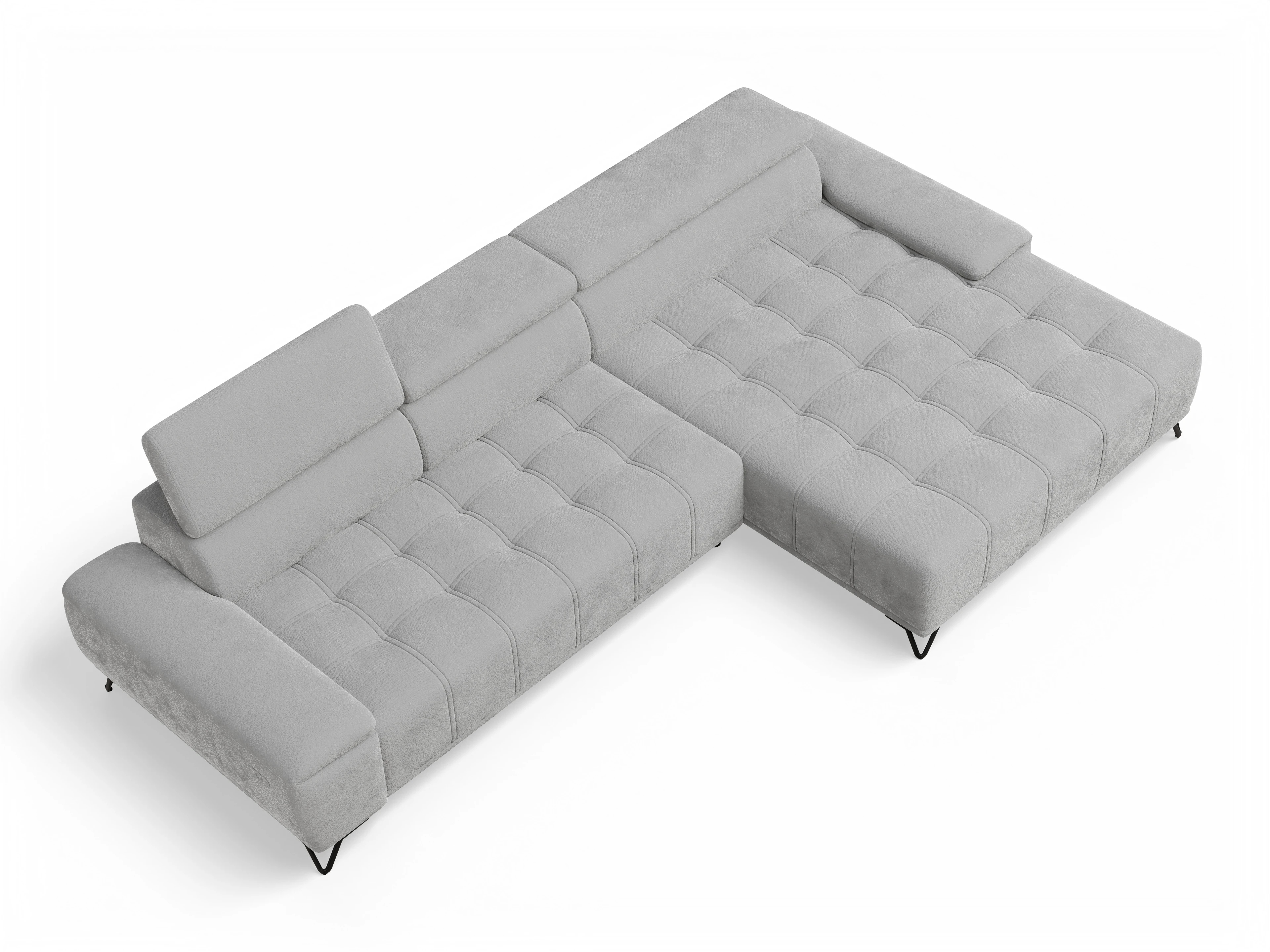 Ansicht des Produktes Sevilla Ecksofa rechts Abschluss offen in Stoff Grau