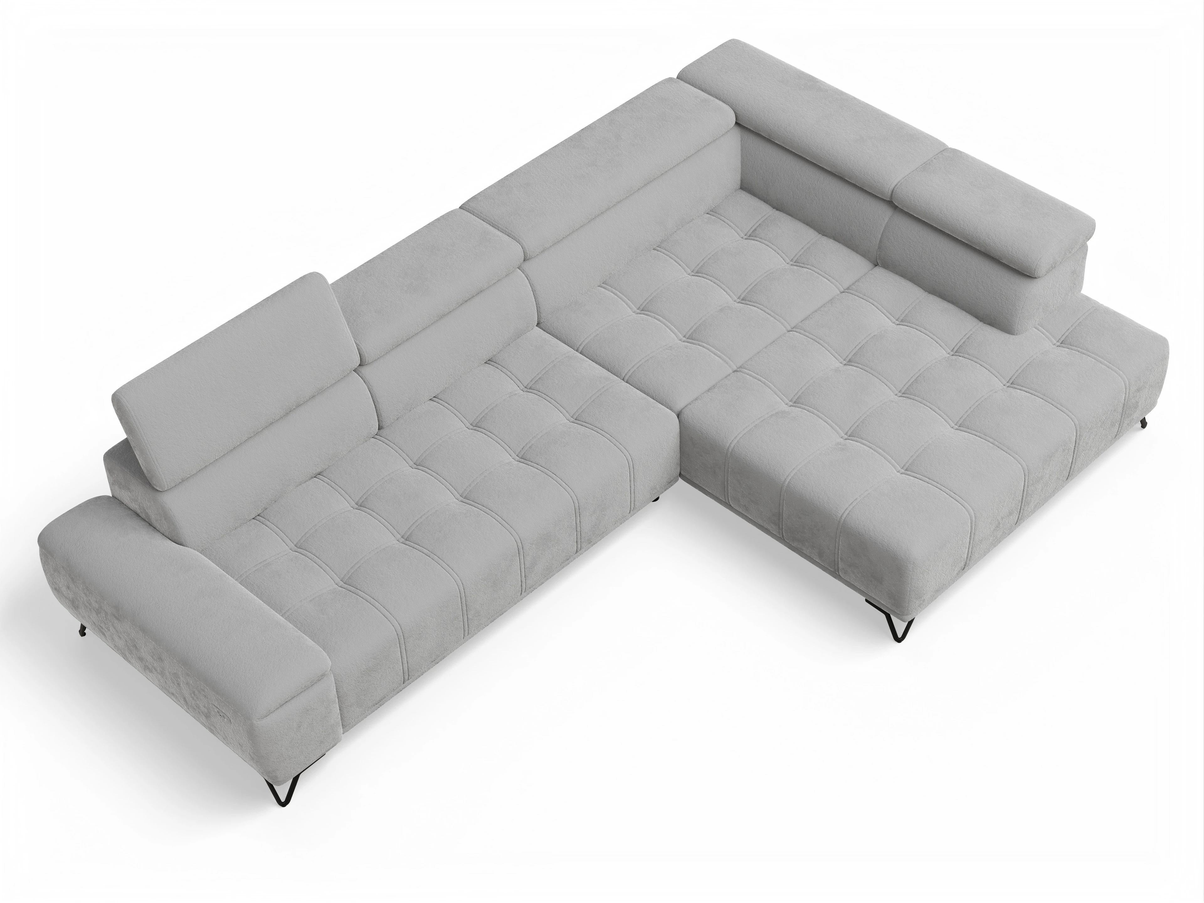 Ansicht des Produktes Sevilla Ecksofa rechts Abschluss offen in Stoff Grau