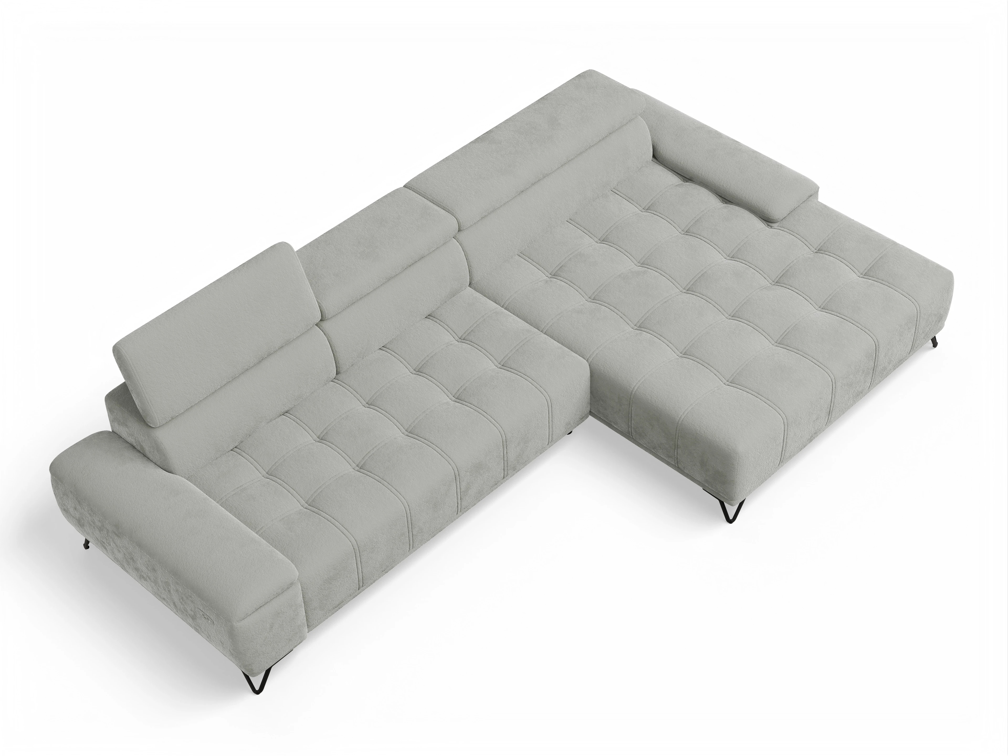 Ansicht des Produktes Sevilla Ecksofa rechts Abschluss offen in Stoff Grau