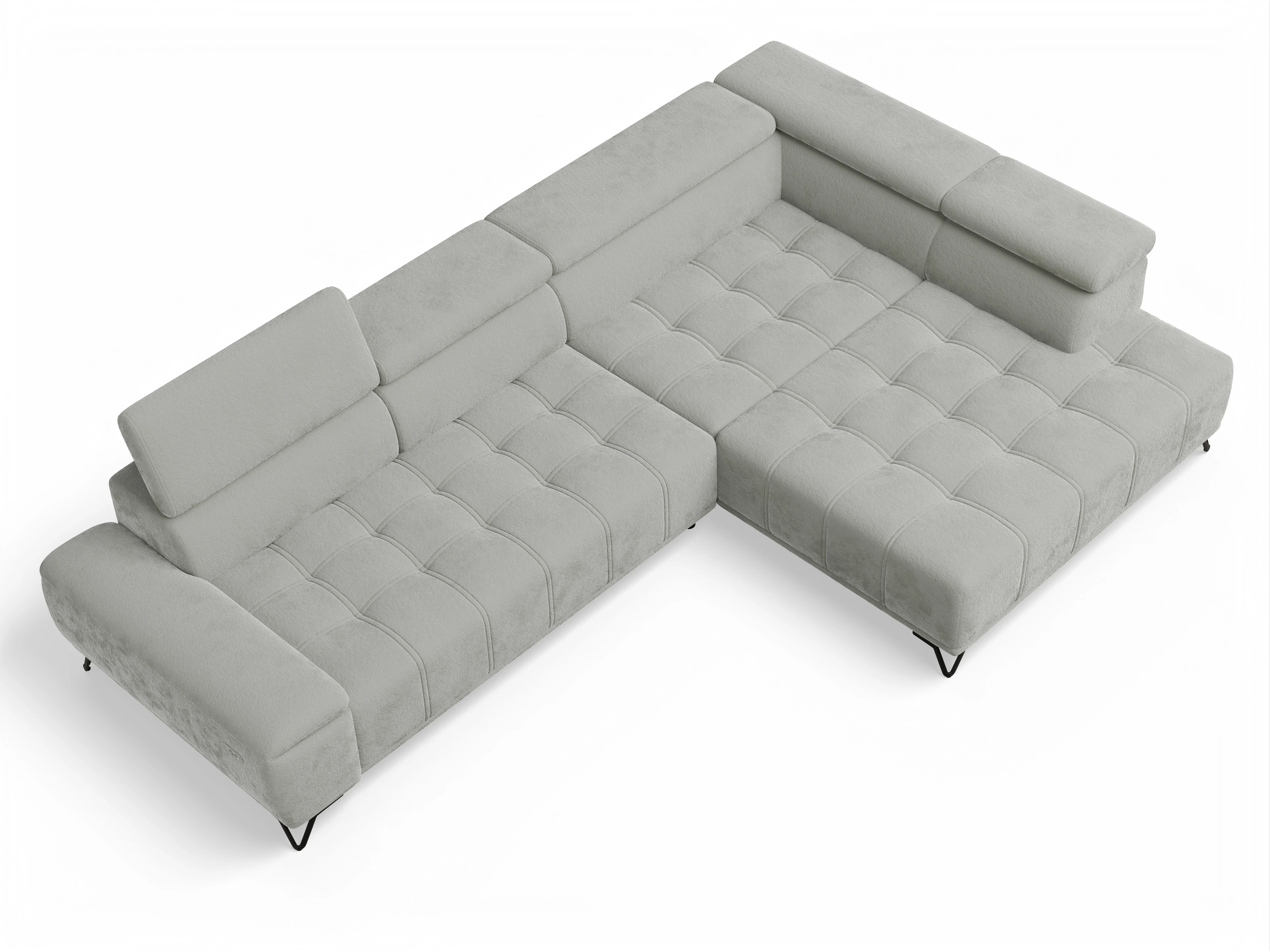 Ansicht des Produktes Sevilla Ecksofa rechts Abschluss offen in Stoff Grau