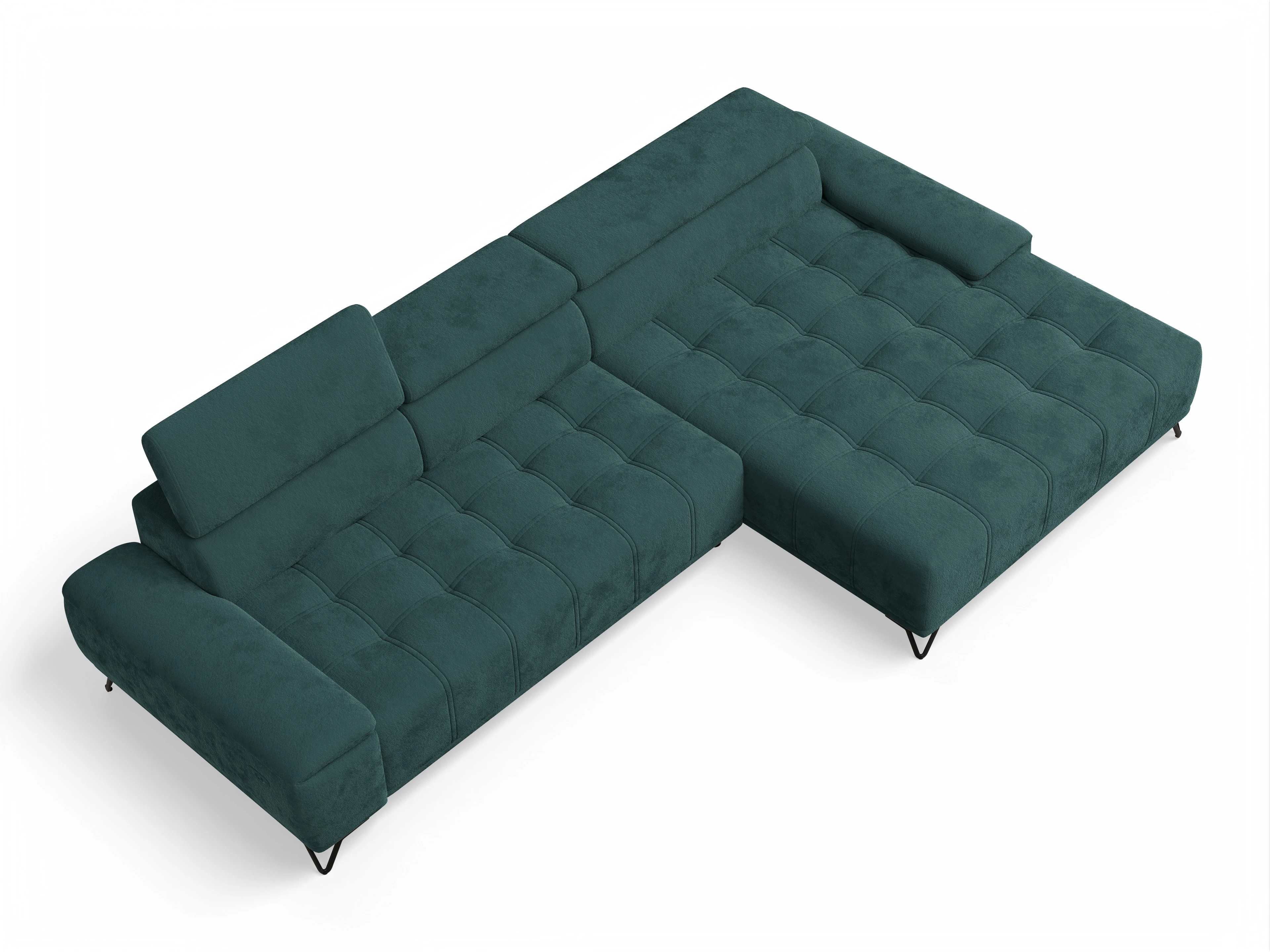 Ansicht des Produktes Sevilla Ecksofa rechts Abschluss offen in Stoff Blau