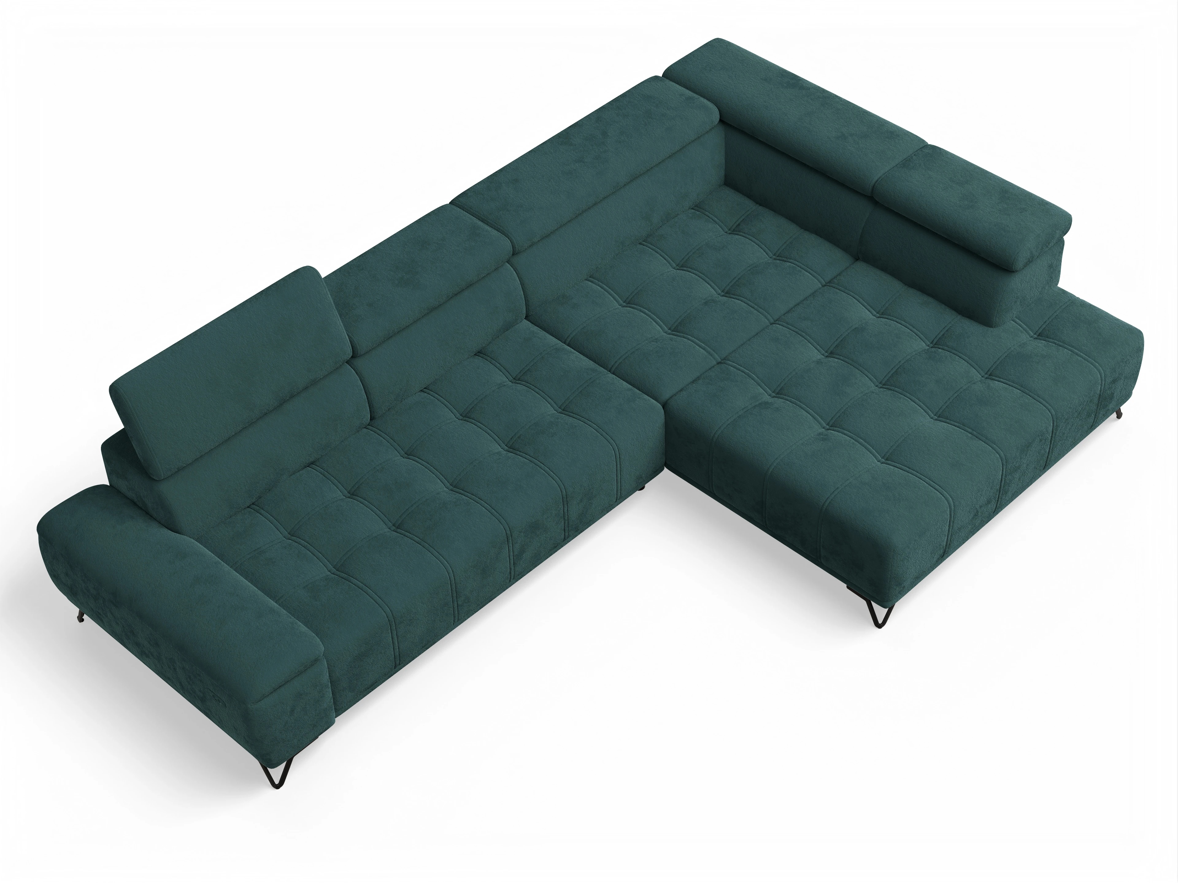 Ansicht des Produktes Sevilla Ecksofa rechts Abschluss offen in Stoff Blau