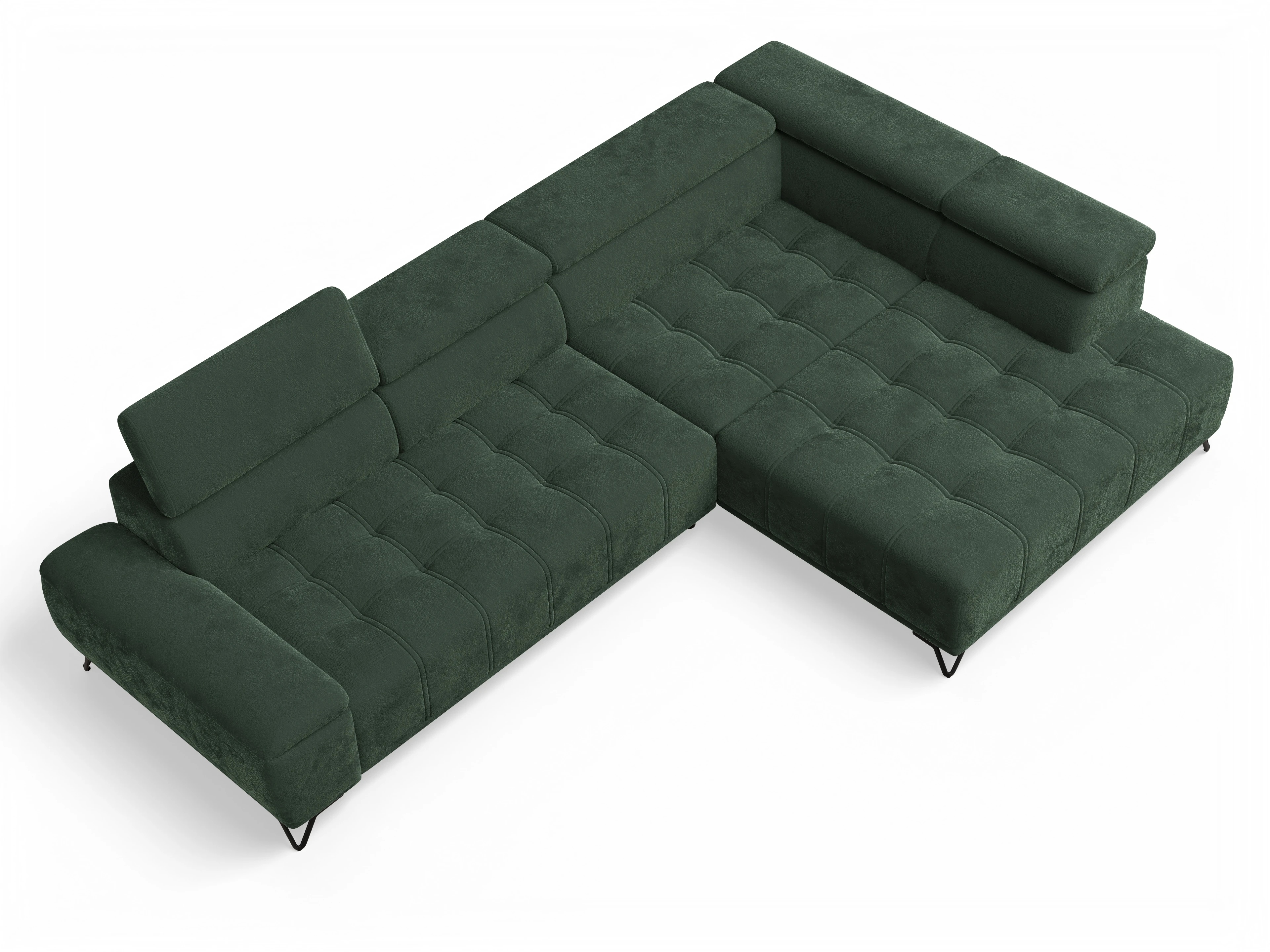 Ansicht des Produktes Sevilla Ecksofa rechts Abschluss offen in Stoff Grün