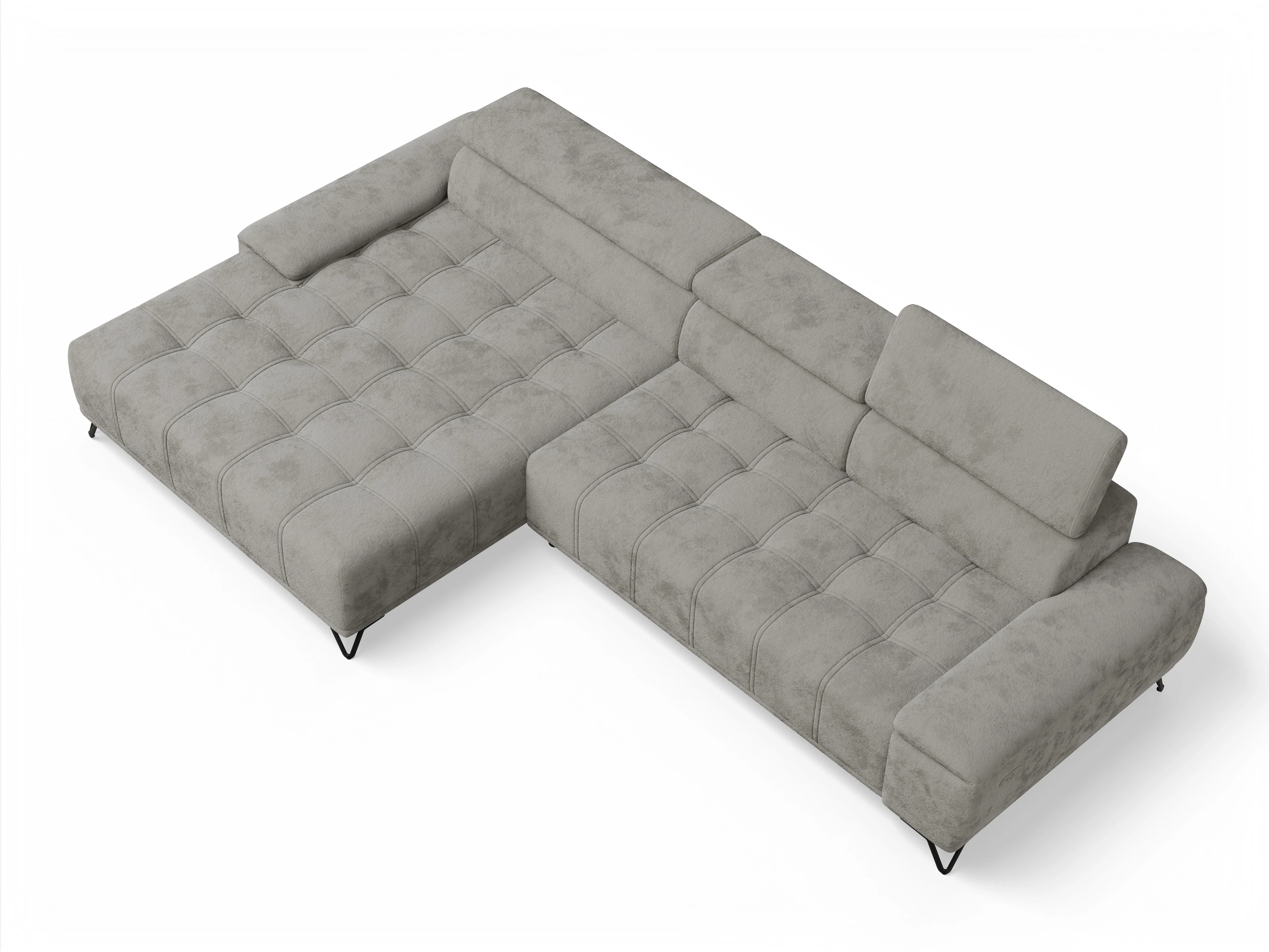 Ansicht des Produktes Sevilla Ecksofa links Abschluss offen in Stoff Braun