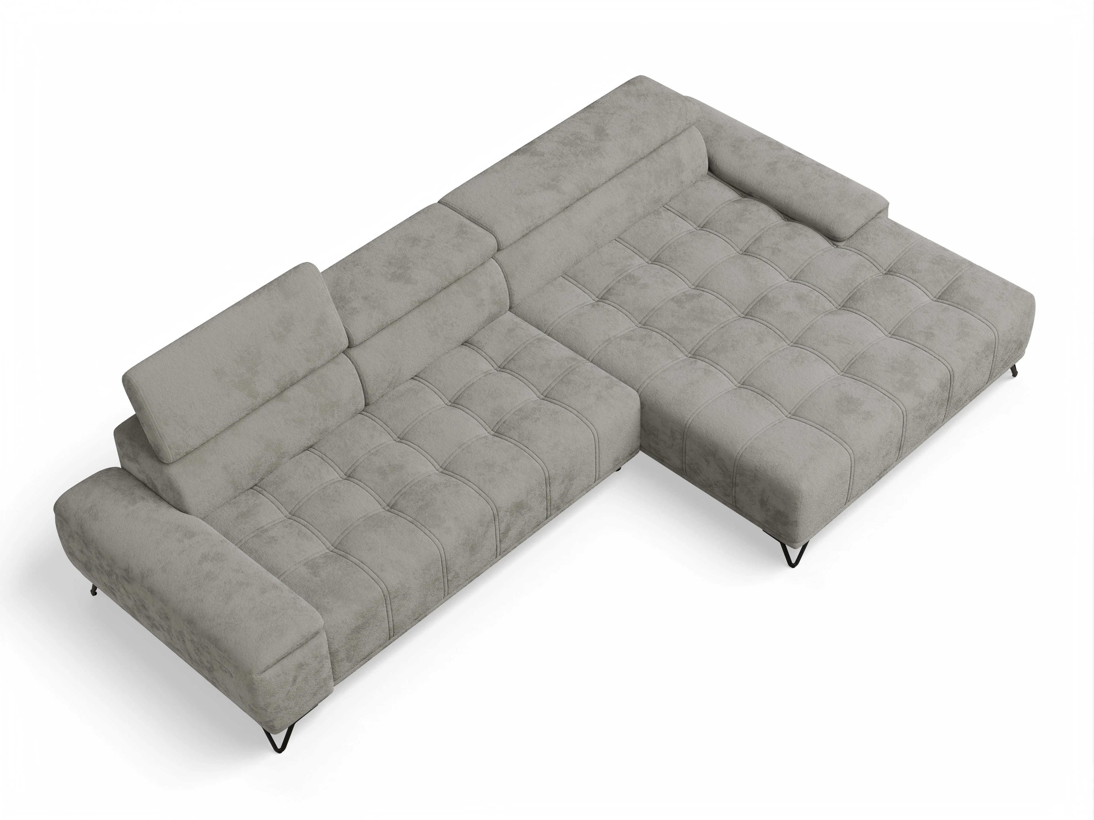 Ansicht des Produktes Sevilla Ecksofa rechts Abschluss offen in Stoff Braun