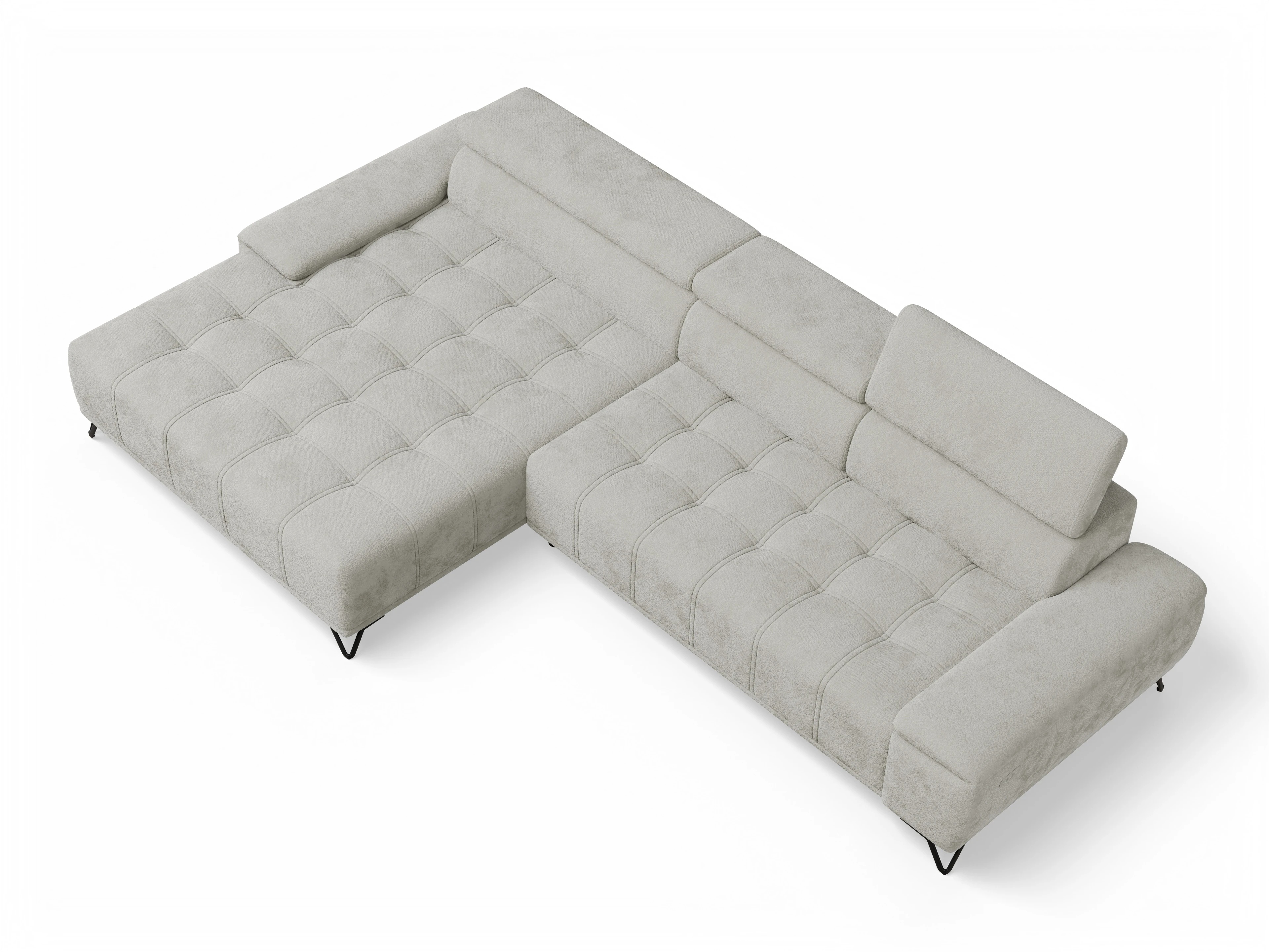 Ansicht des Produktes Sevilla Ecksofa links Abschluss offen in Stoff Beige