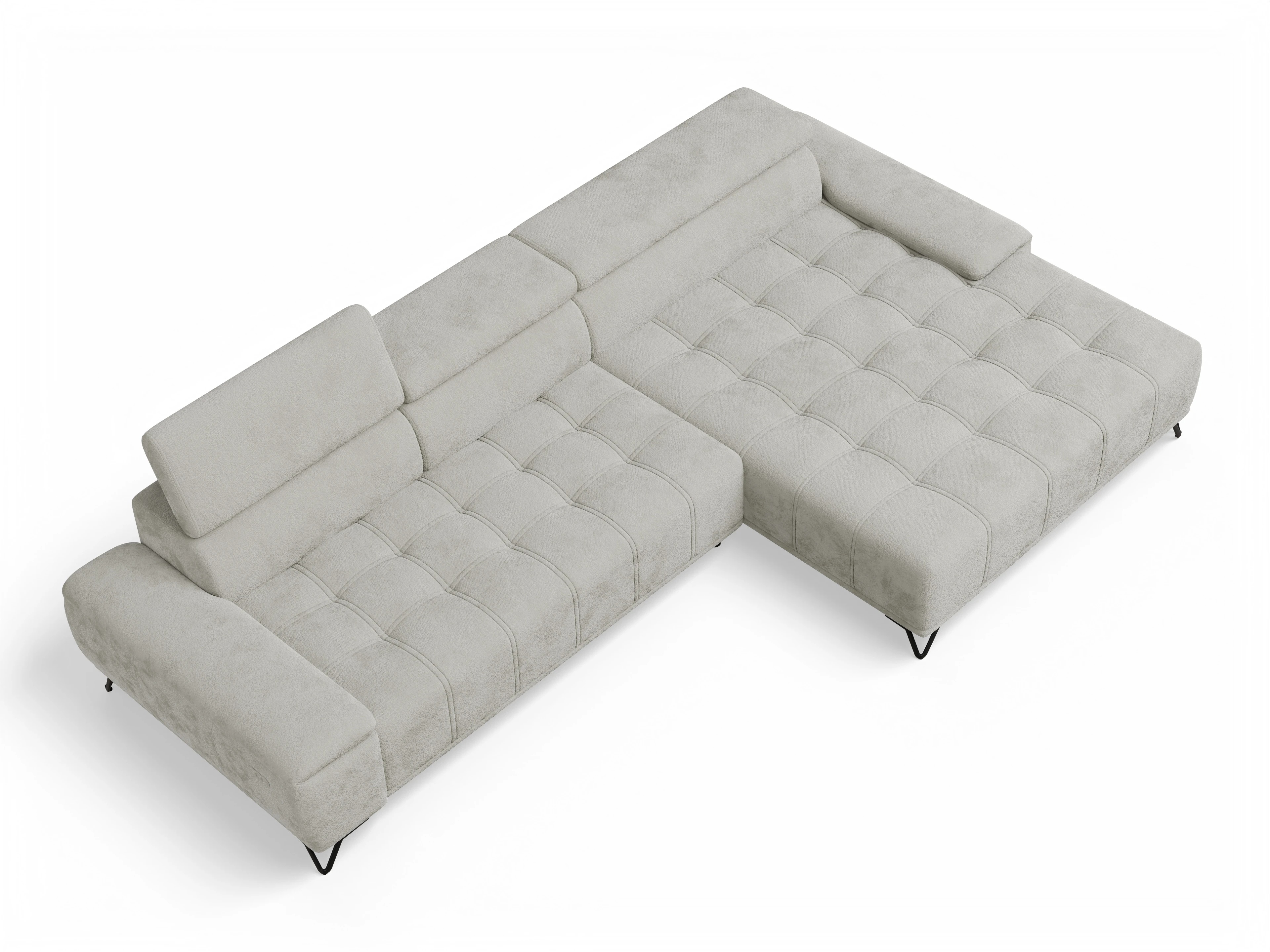 Ansicht des Produktes Sevilla Ecksofa rechts Abschluss offen in Stoff Beige