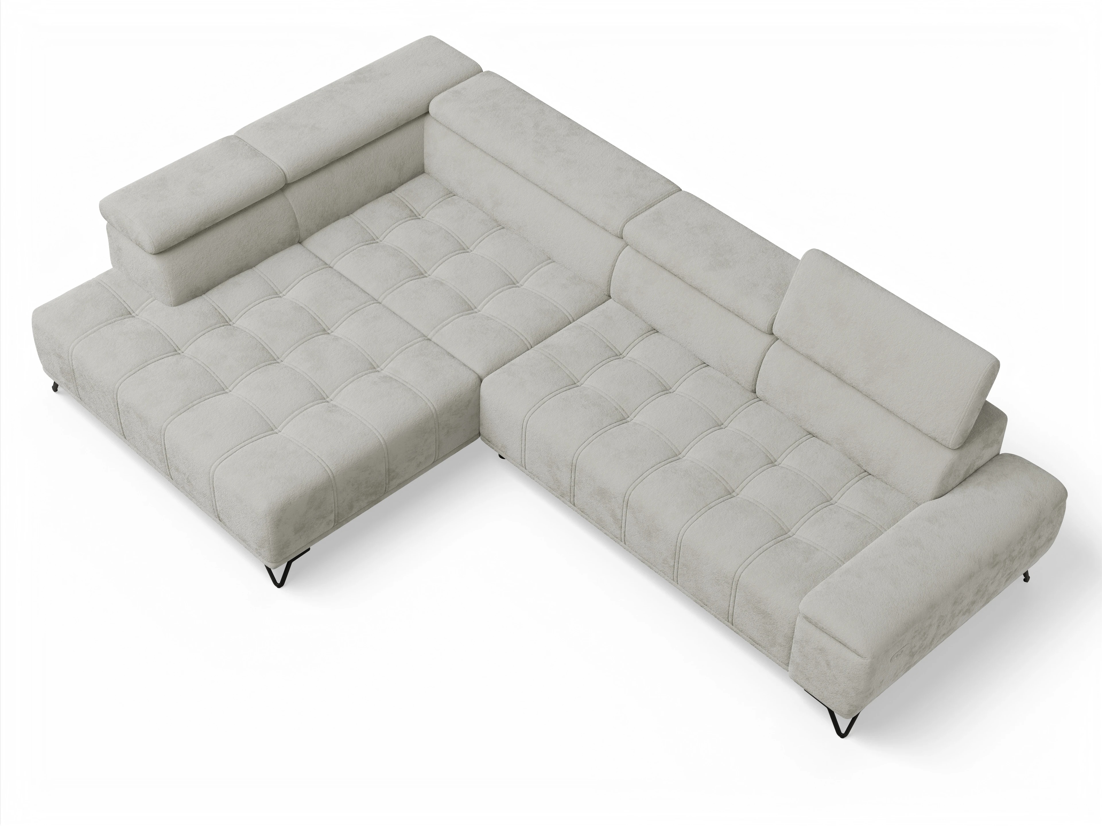 Ansicht des Produktes Sevilla Ecksofa links Abschluss offen in Stoff Beige