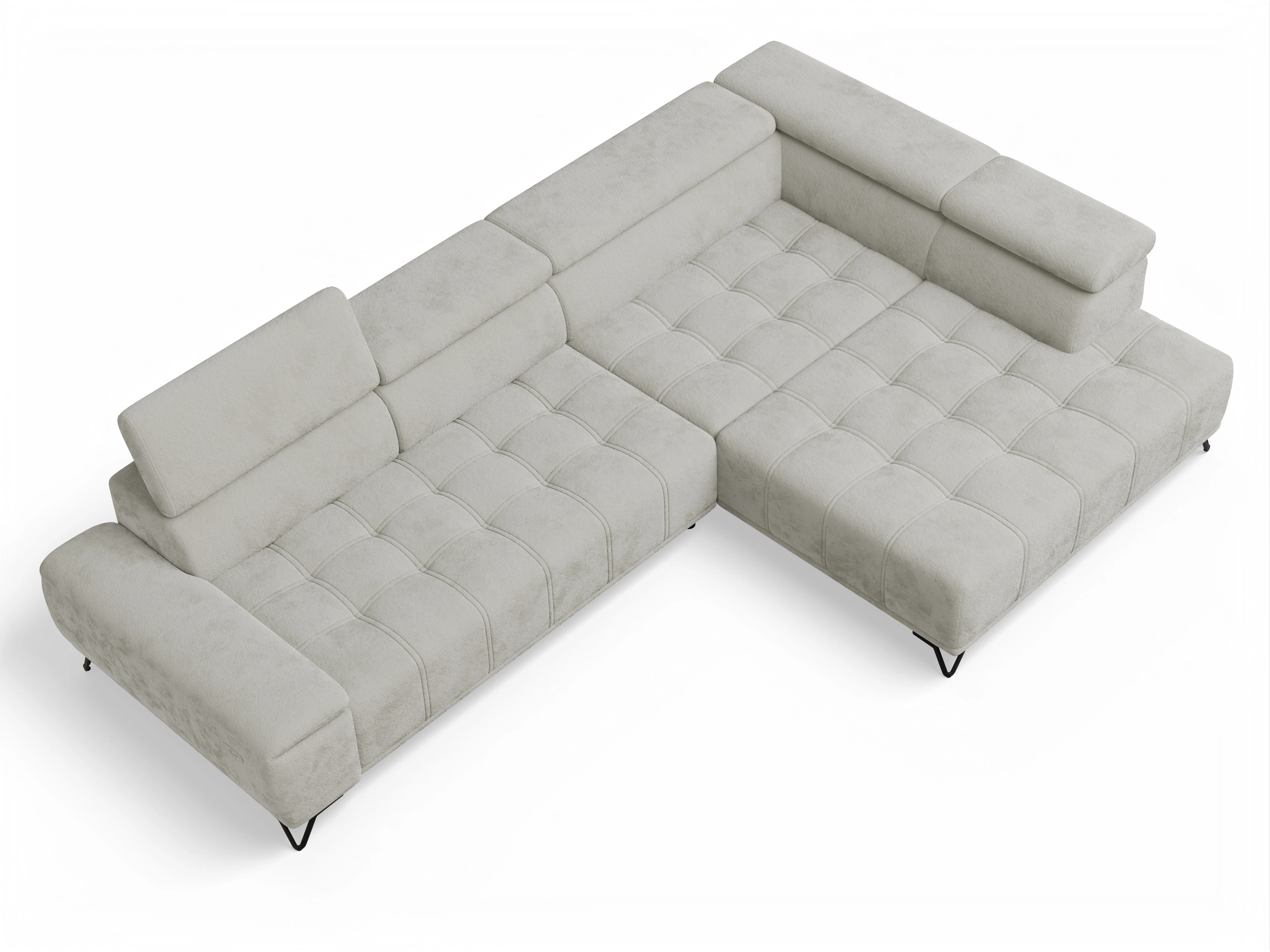 Ansicht des Produktes Sevilla Ecksofa rechts Abschluss offen in Stoff Beige