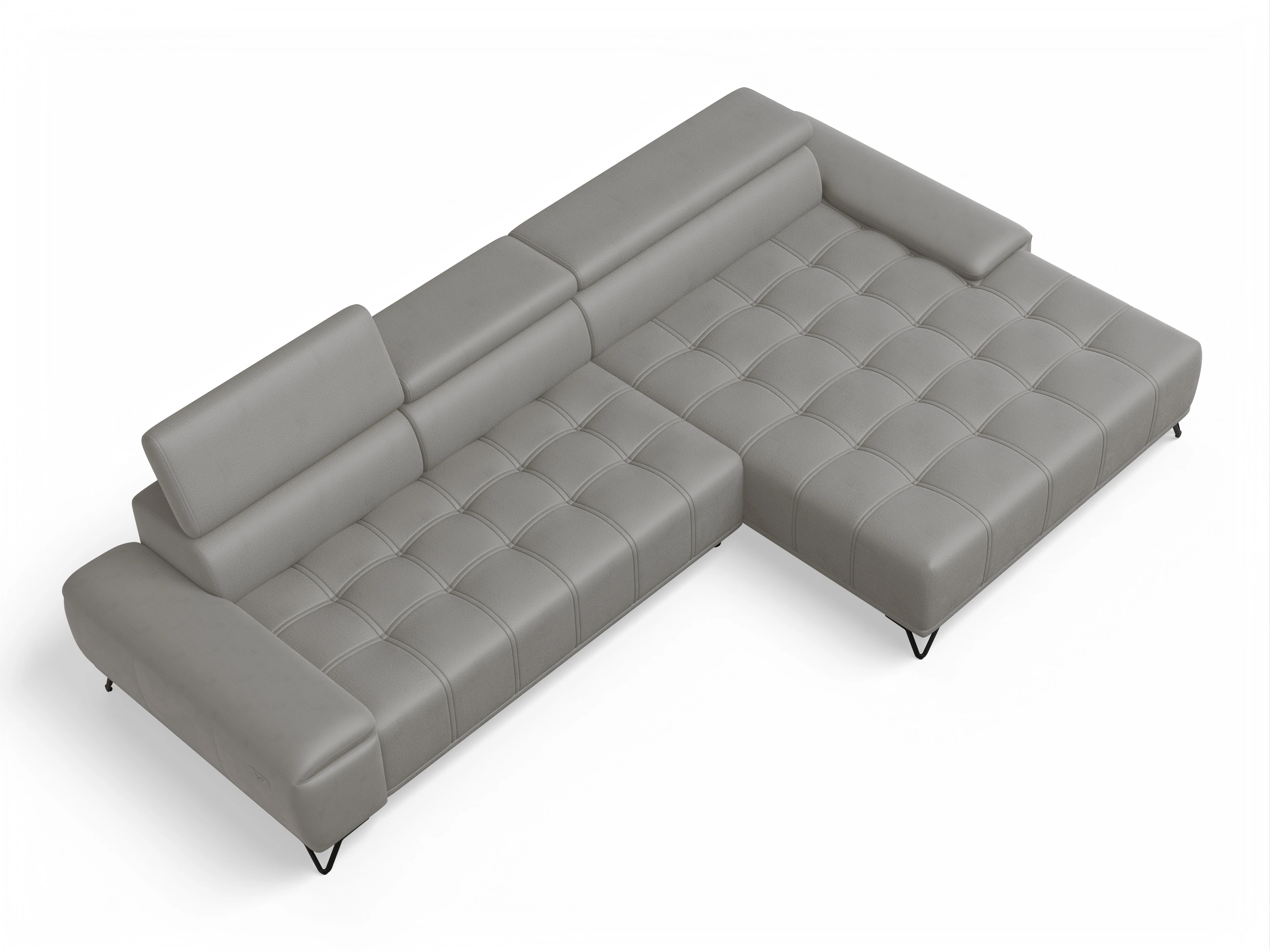 Sevilla OT Small R ohne Funktion Ansicht des Produktes Sevilla Ecksofa rechts Abschluss offen in Stoff Braun