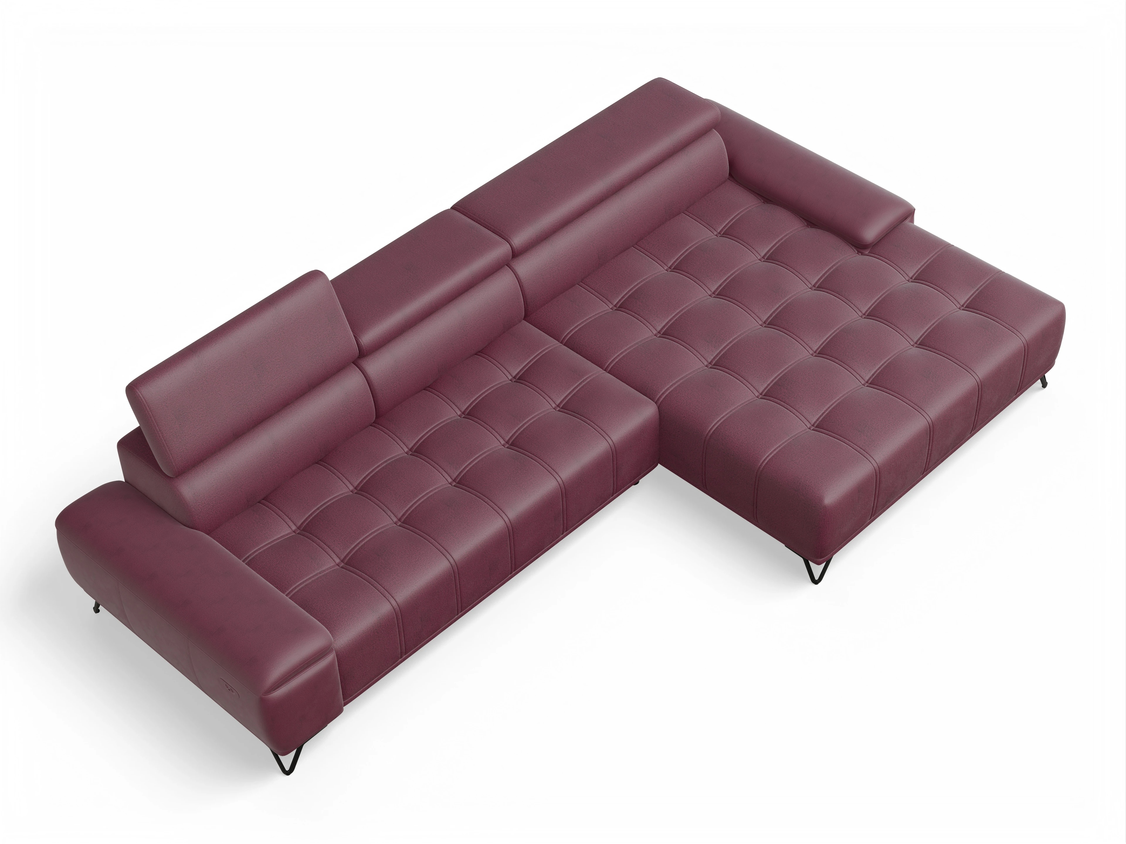 Ansicht des Produktes Sevilla Ecksofa rechts Abschluss offen in Stoff Rot