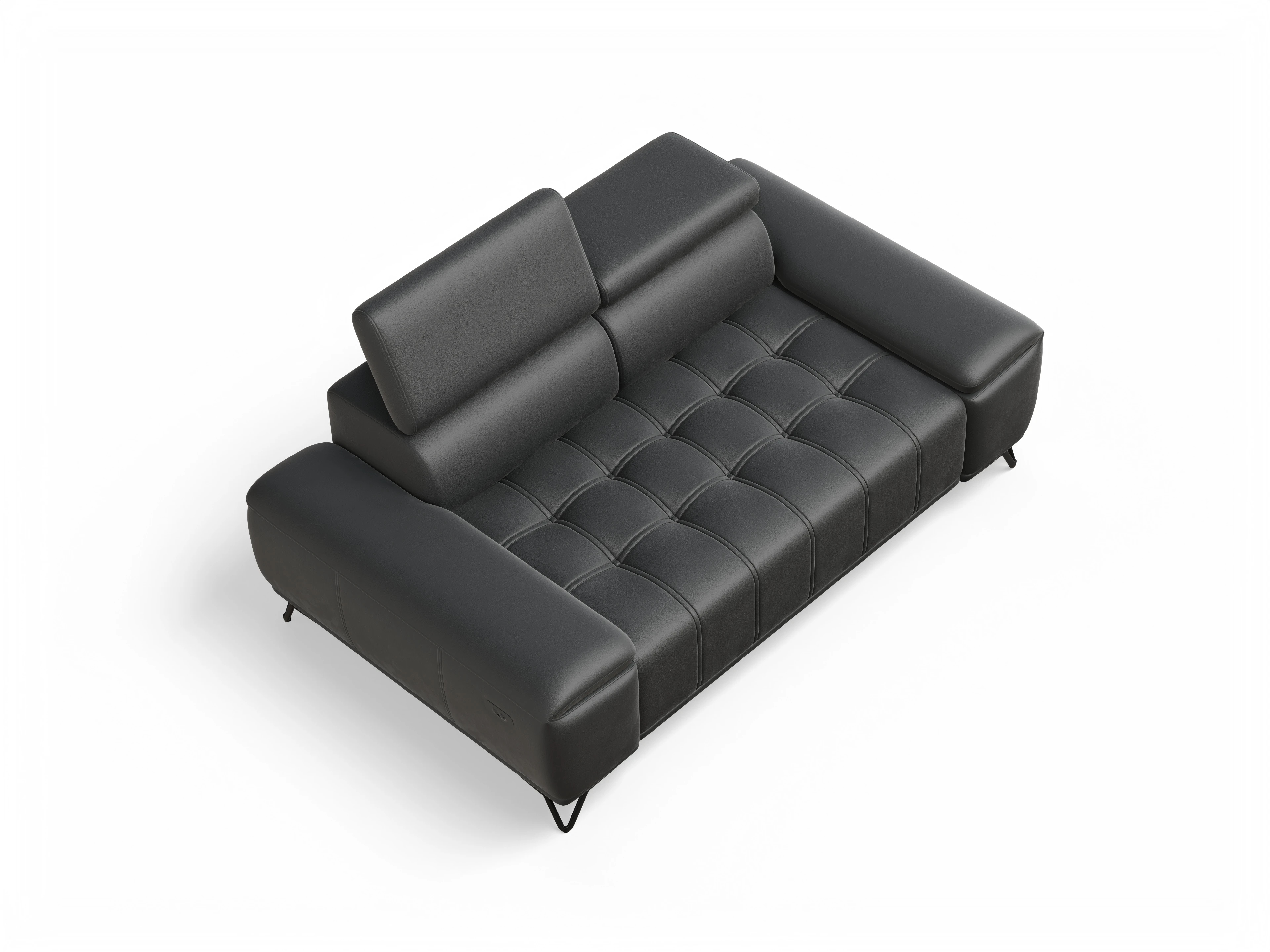 Sevilla 2-Sitzer Sofa ohne Funktion Ansicht des Produktes Sevilla in Stoff Grau