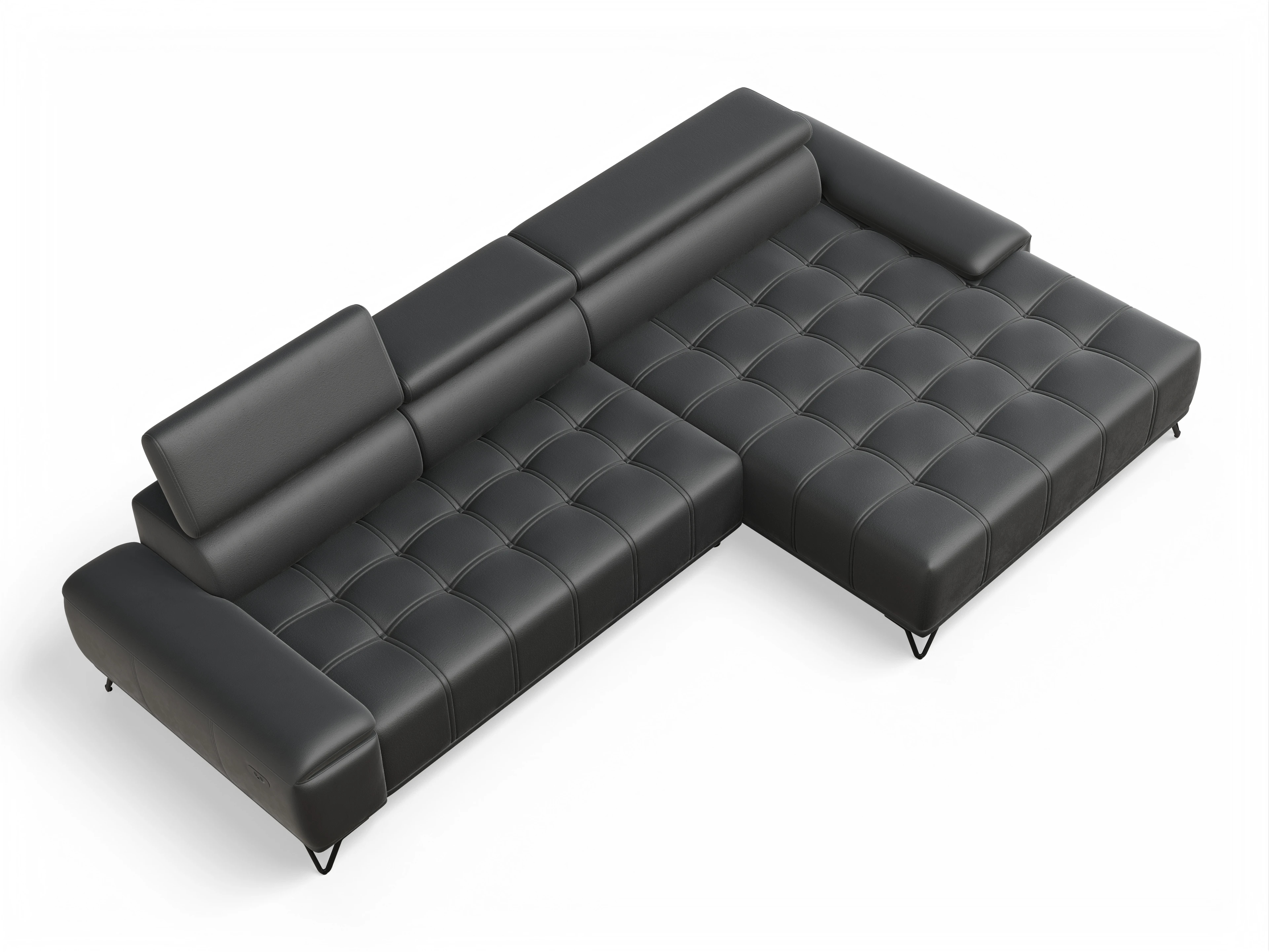 Ansicht des Produktes Sevilla Ecksofa rechts Abschluss offen in Stoff Grau