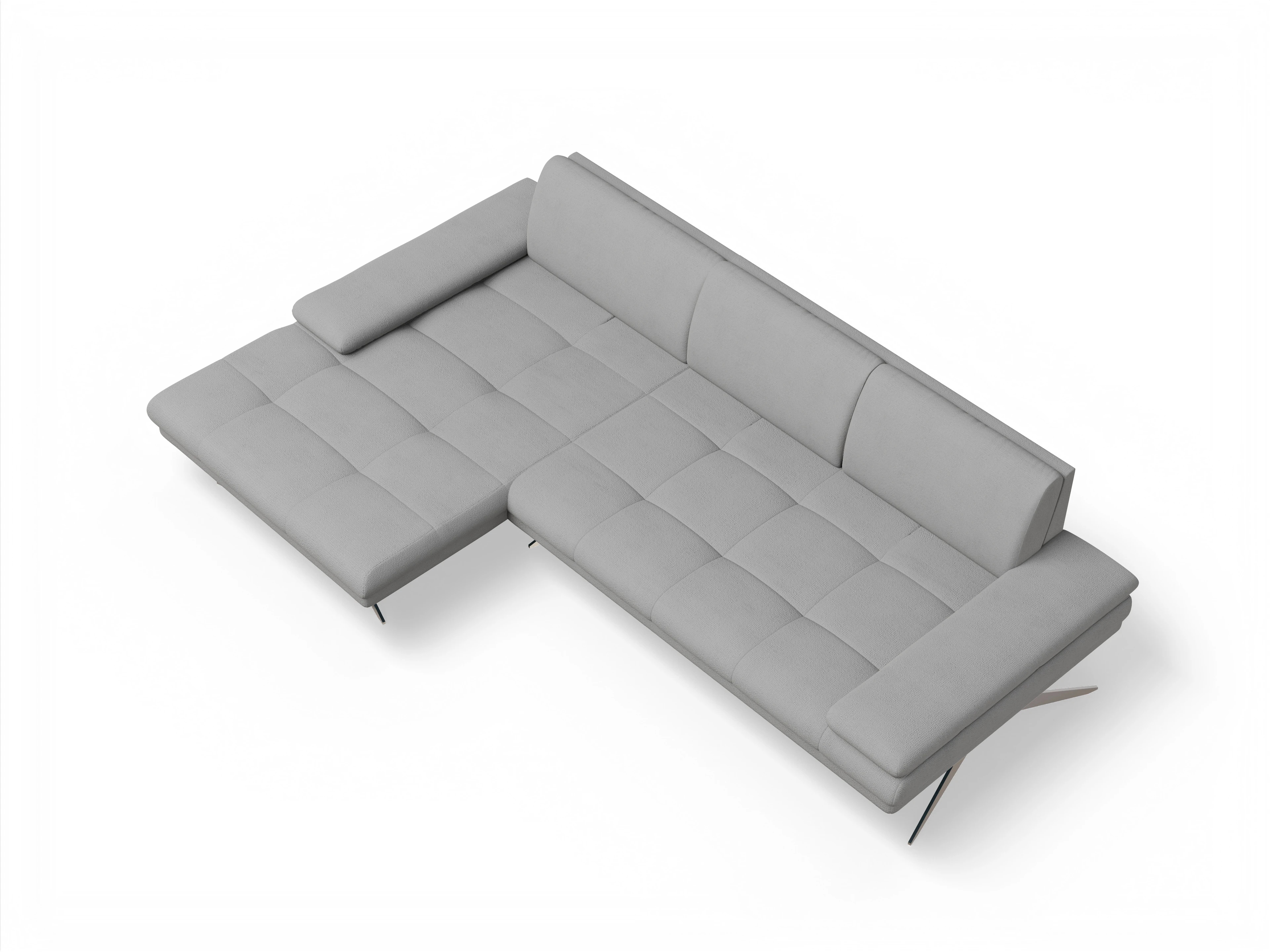 Ansicht des Produktes Fox Ecksofa links Abschluss offen in Stoff Grau