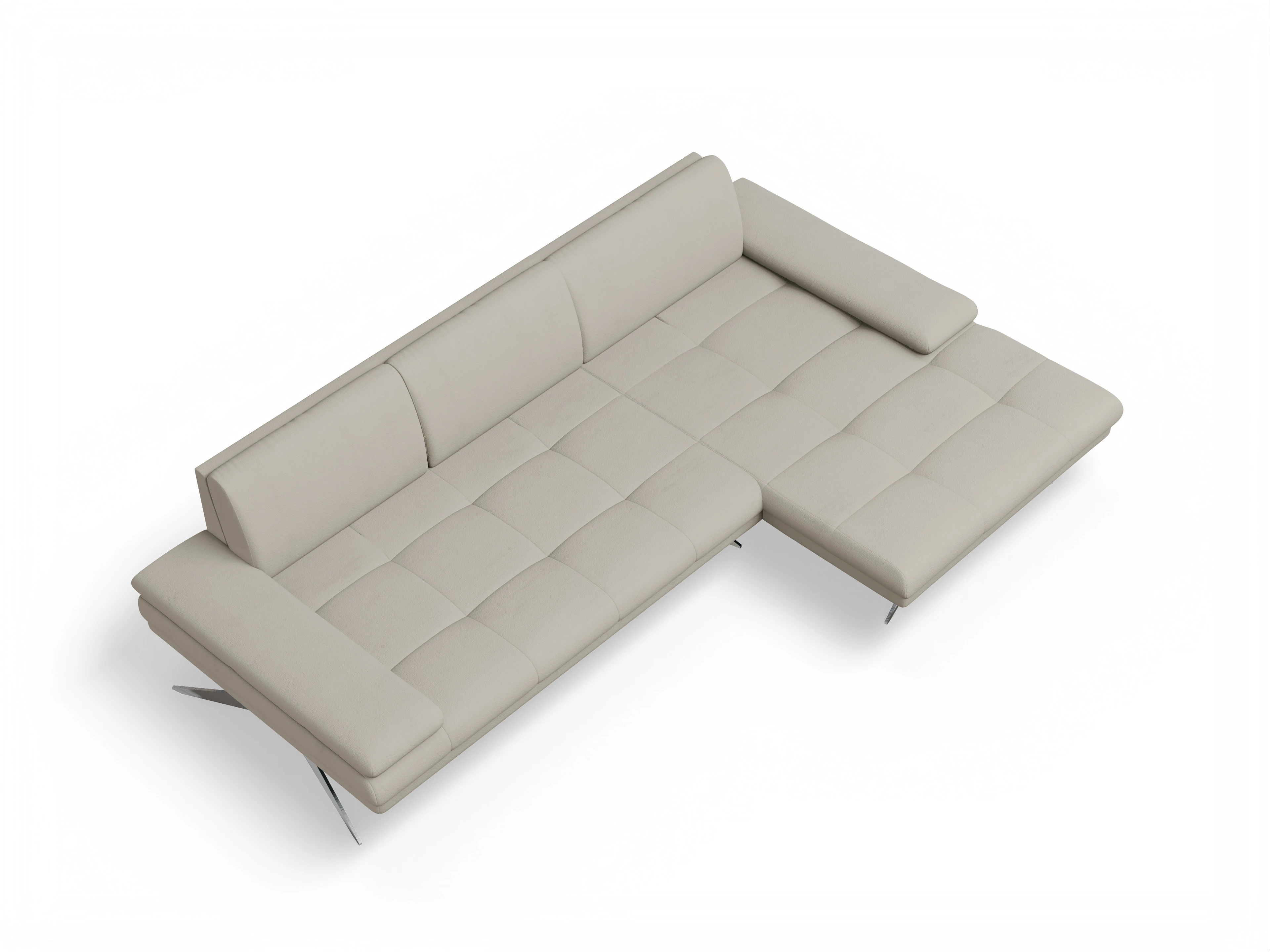 Ansicht des Produktes Fox Ecksofa rechts Abschluss offen in Stoff Beige