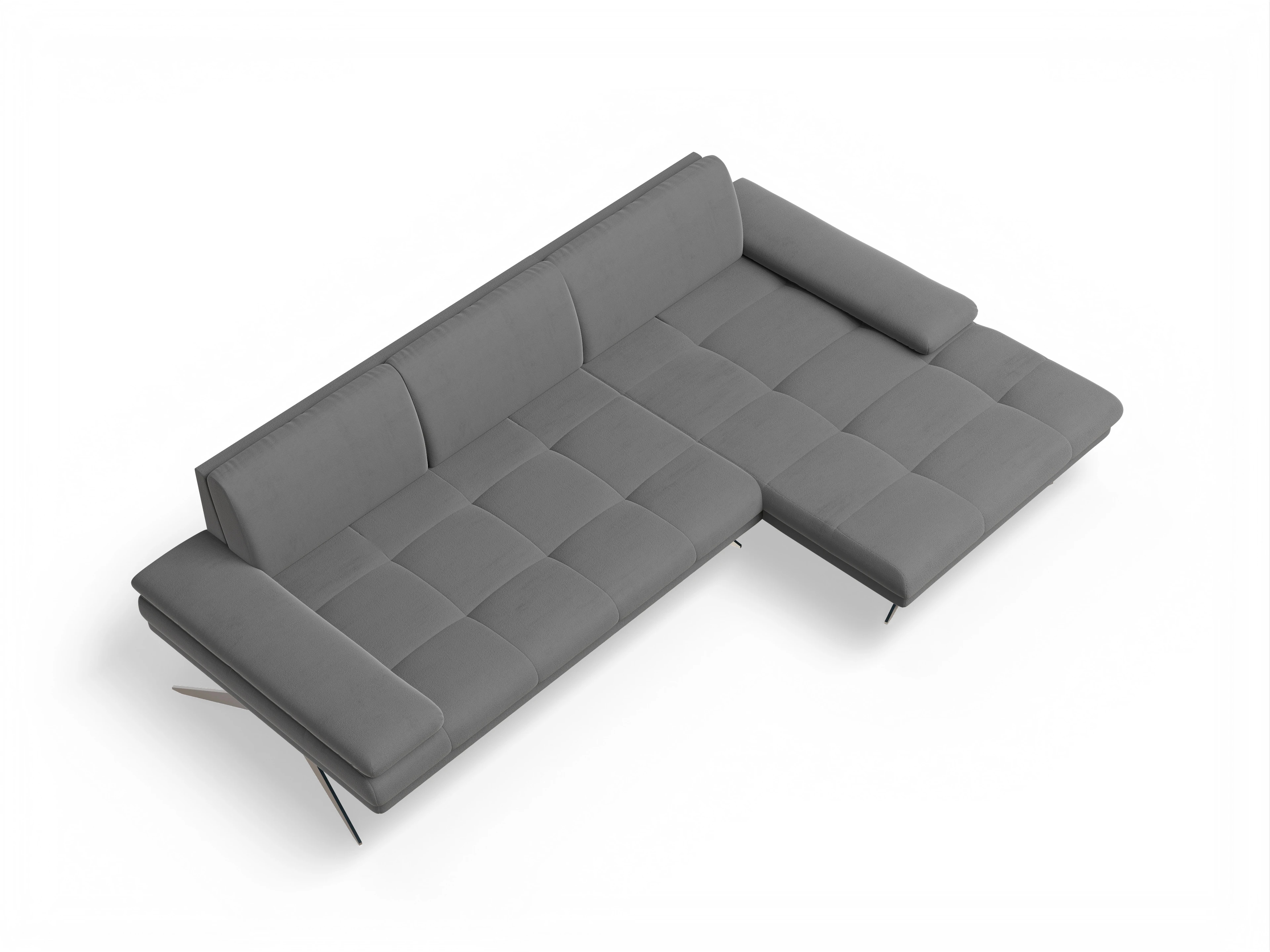 Ansicht des Produktes Fox Ecksofa rechts Abschluss offen in Stoff Grau