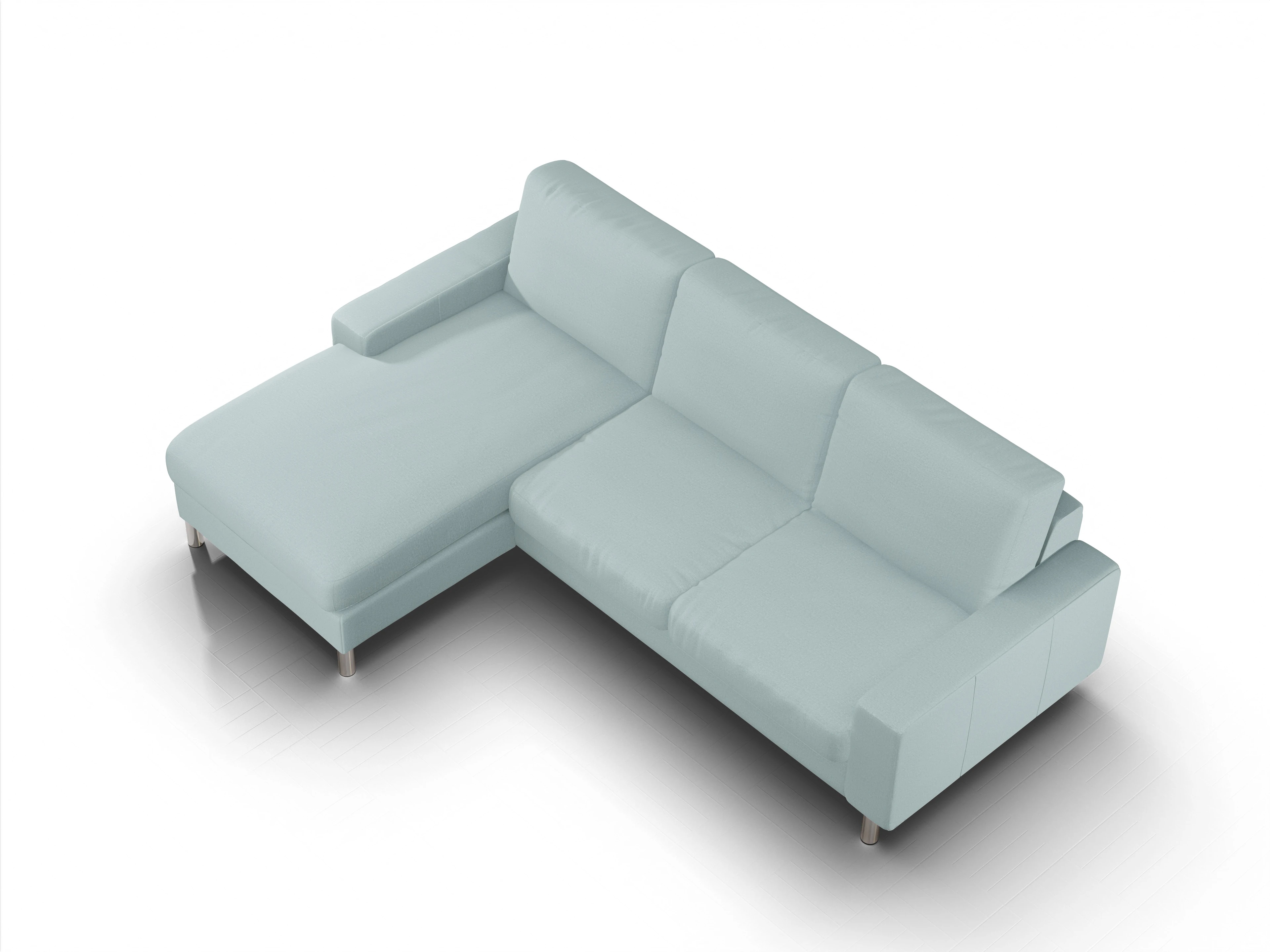Ansicht des Produktes Campo 2.0 Ecksofa links Abschluss offen in Stoff Blau
