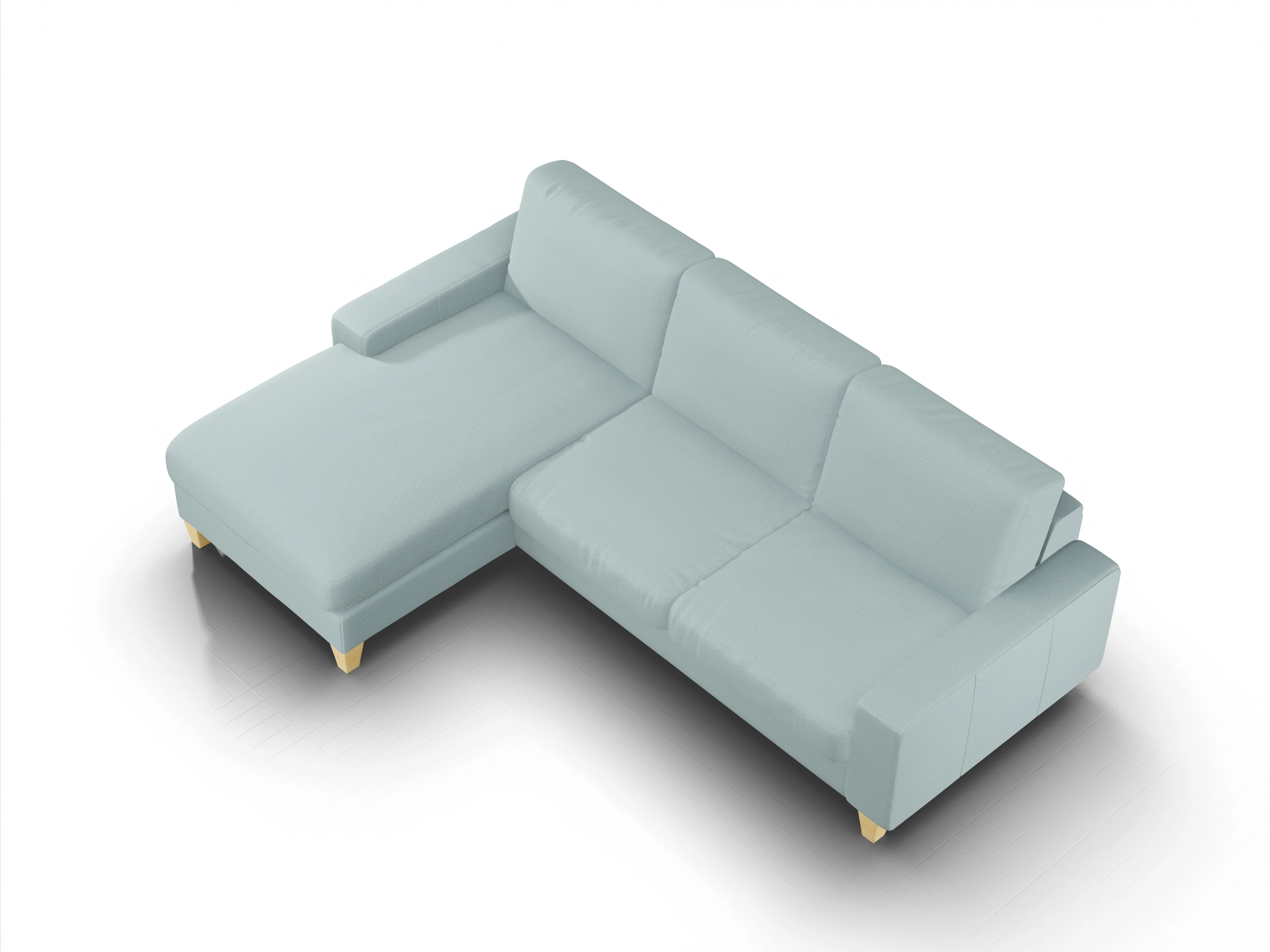 Ansicht des Produktes Campo 2.0 Ecksofa links Abschluss offen in Stoff Blau