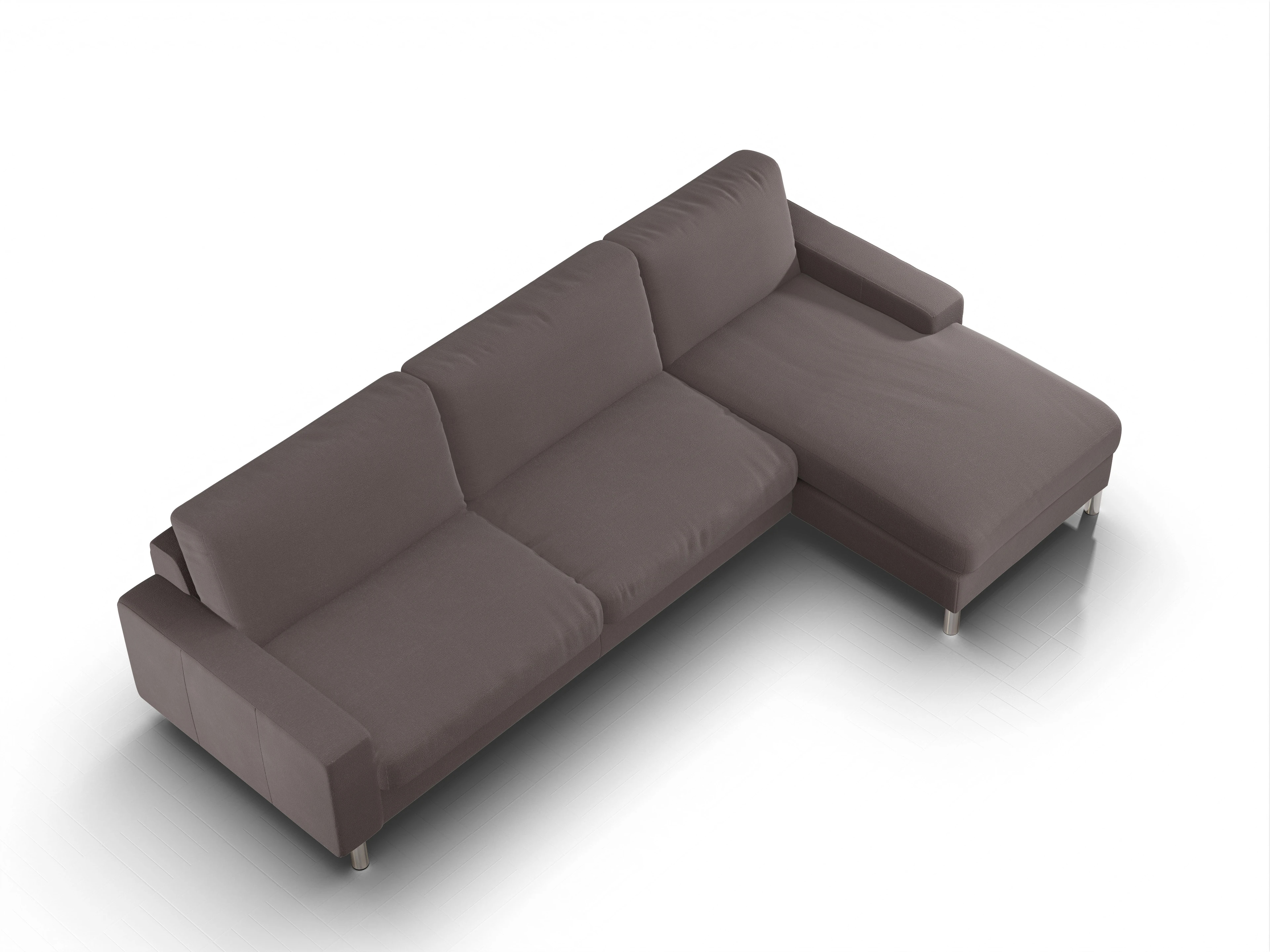 Ansicht des Produktes Campo 2.0 Ecksofa rechts Abschluss offen in Stoff Braun