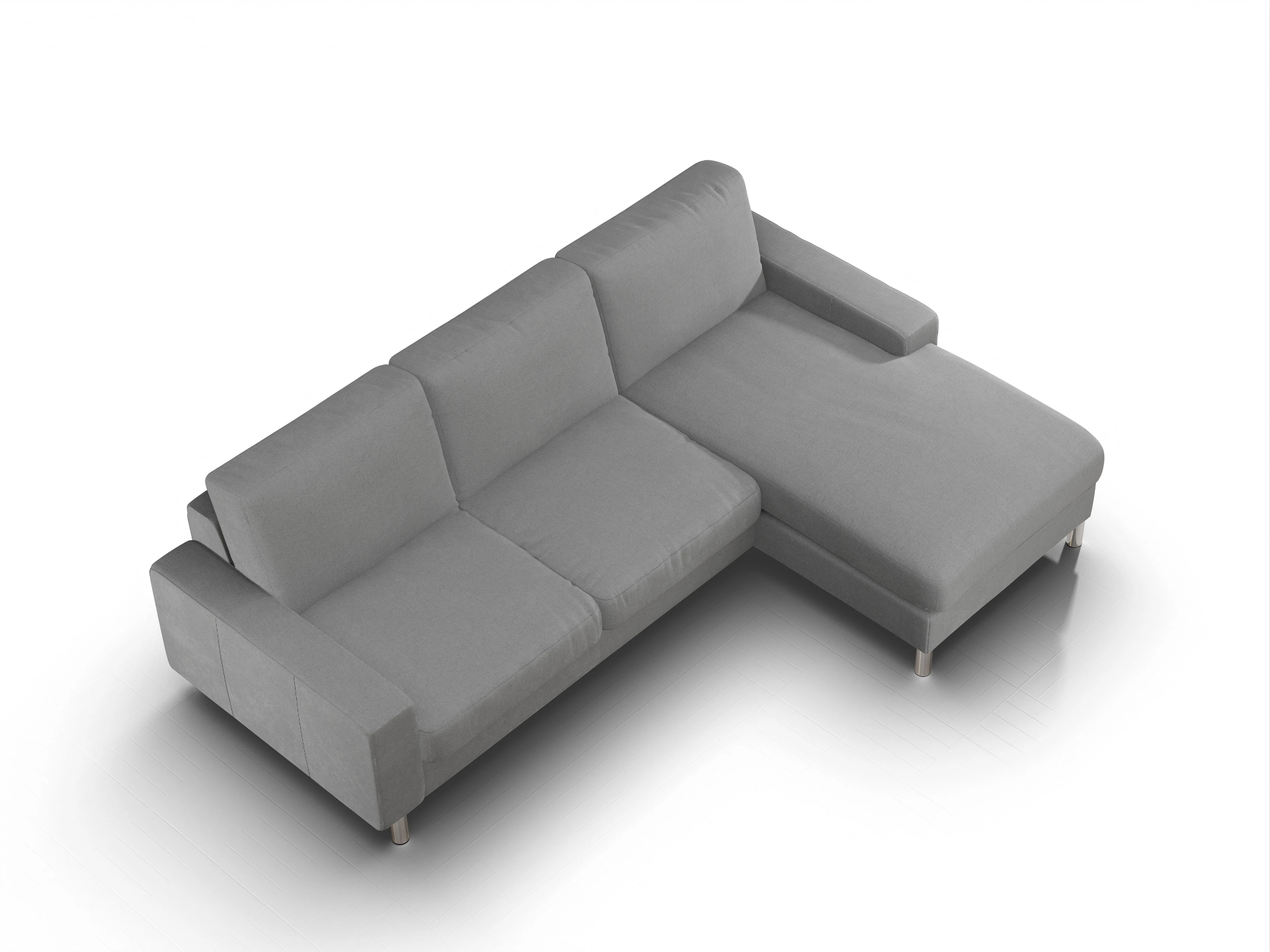 Ansicht des Produktes Campo 2.0 Ecksofa rechts Abschluss offen in Stoff Grau