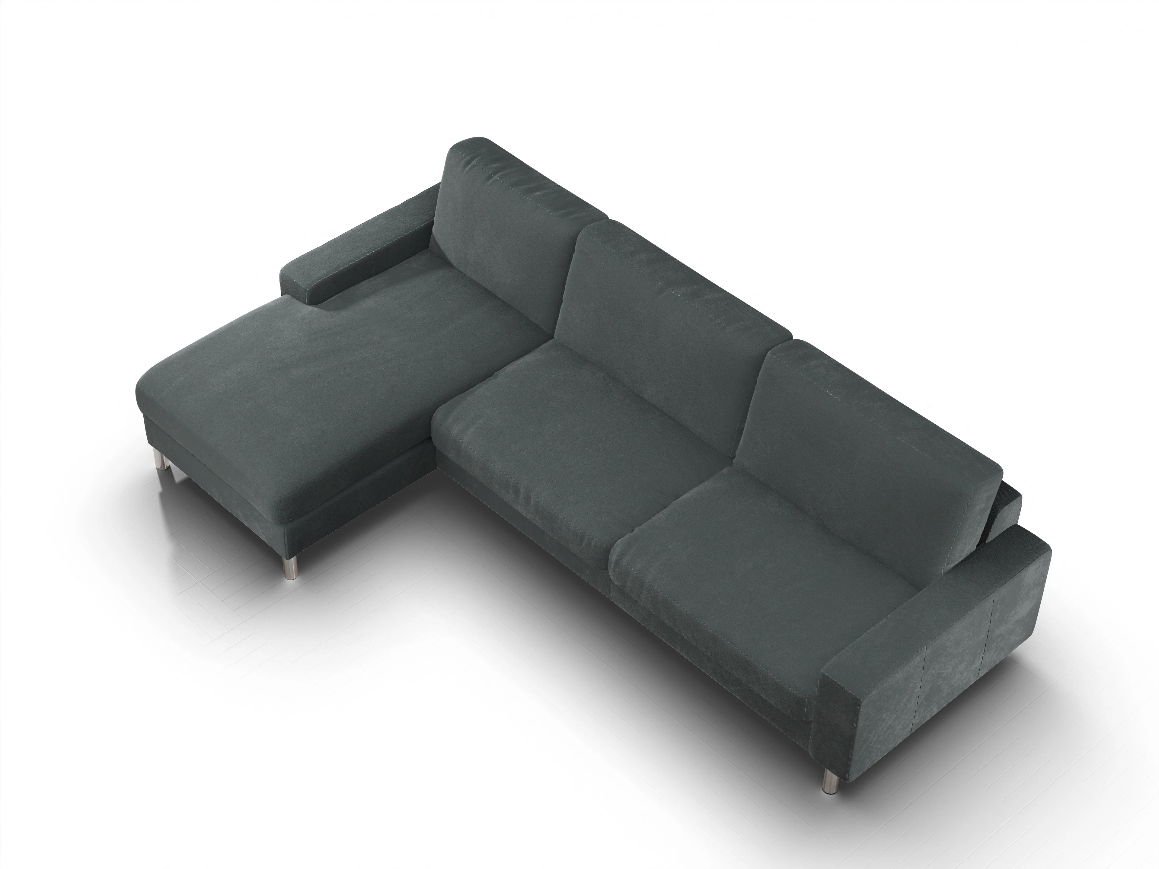 Ansicht des Produktes Campo 2.0 Ecksofa links Abschluss offen in Stoff Grau