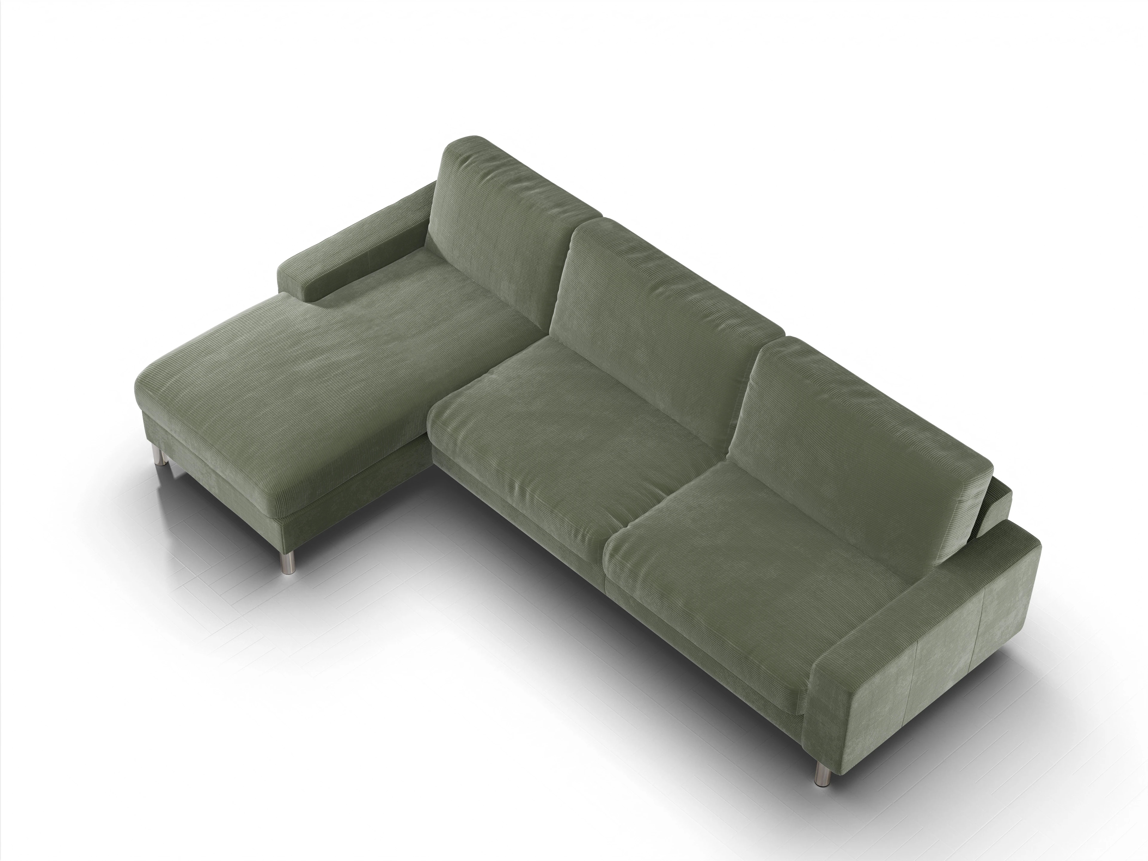 Ansicht des Produktes Campo 2.0 Ecksofa links Abschluss offen in Stoff Grün