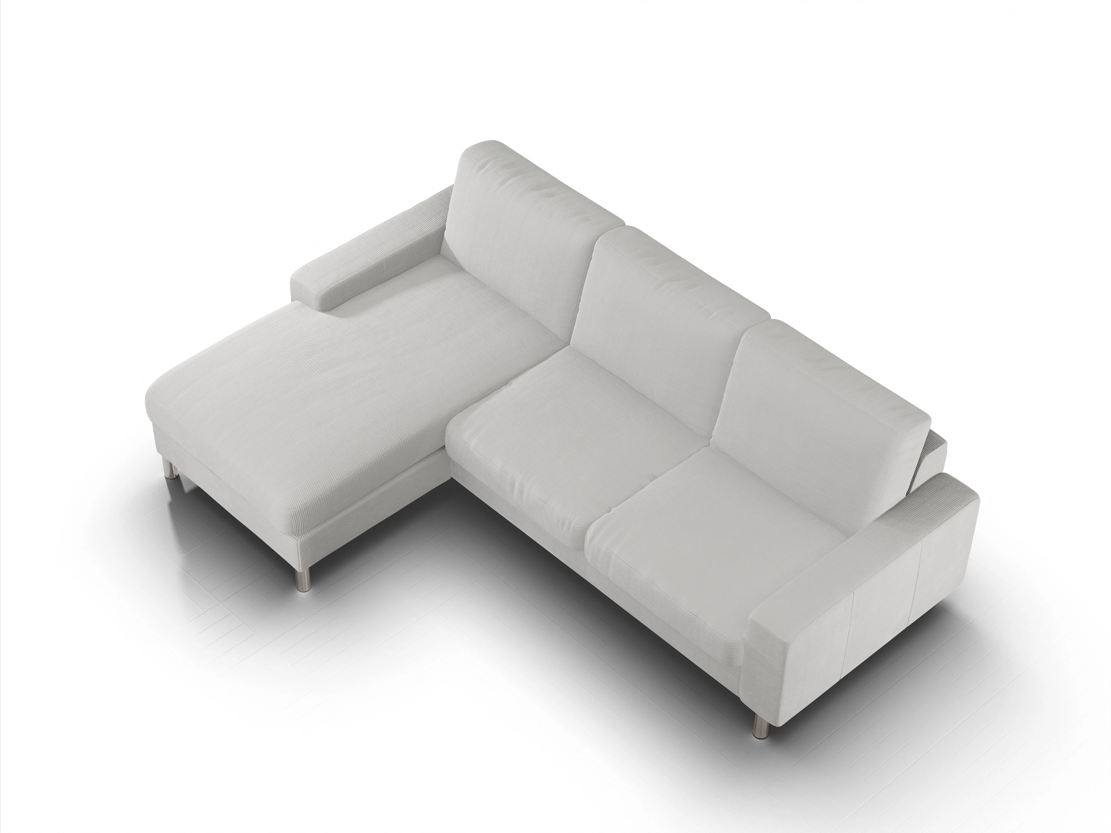Ansicht des Produktes Campo 2.0 Ecksofa links Abschluss offen in Stoff Grau