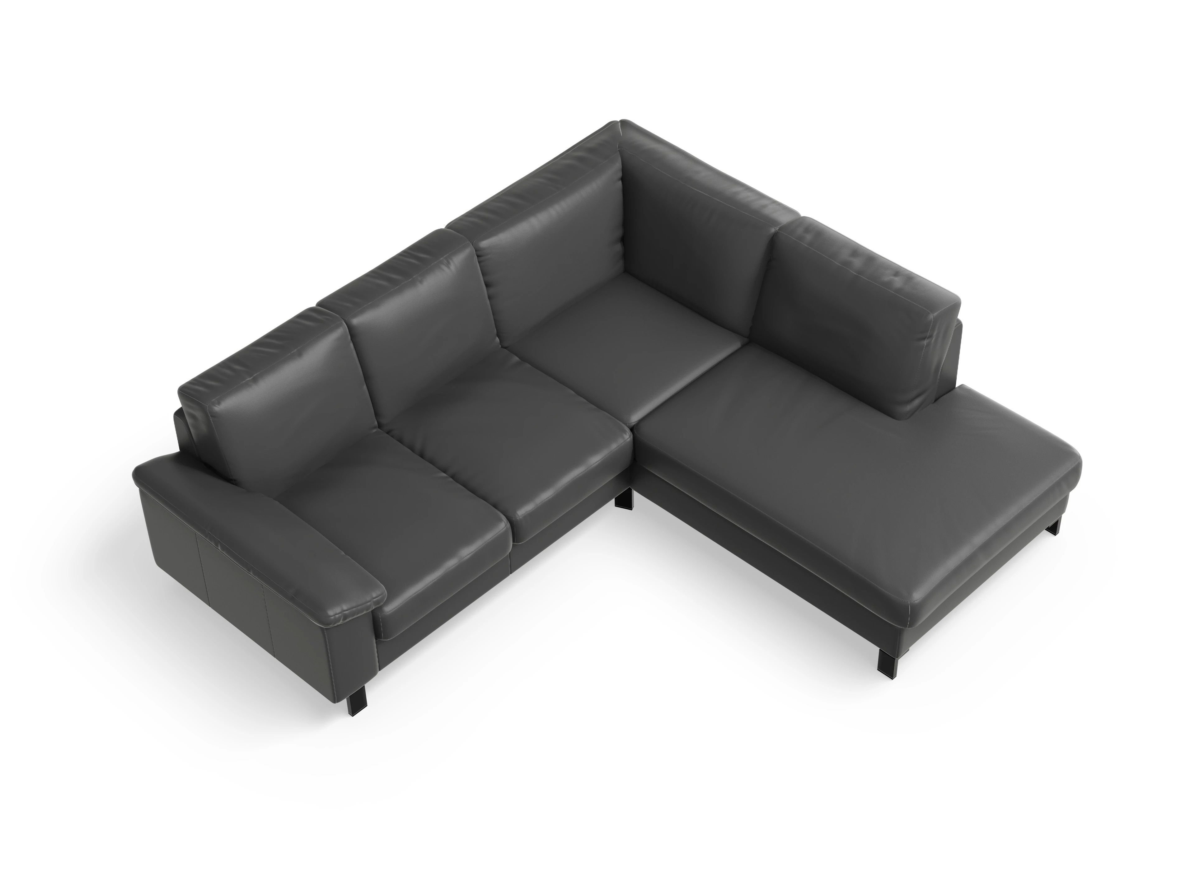 Ansicht des Produktes Casco 2.0 Ecksofa rechts Abschluss offen in Leder Grau