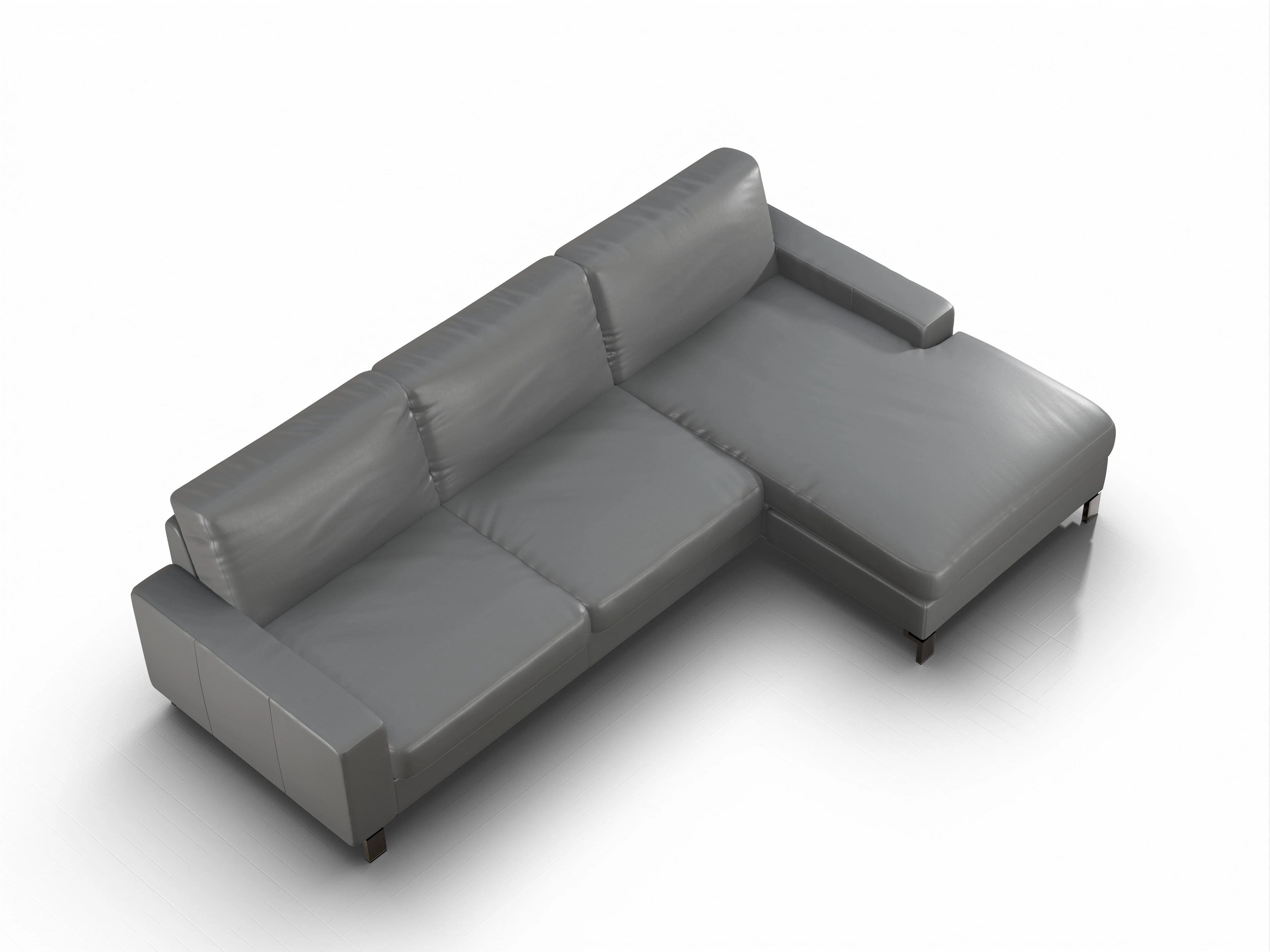 Ansicht des Produktes Casco 2.0 Ecksofa rechts Abschluss offen in Leder Grau