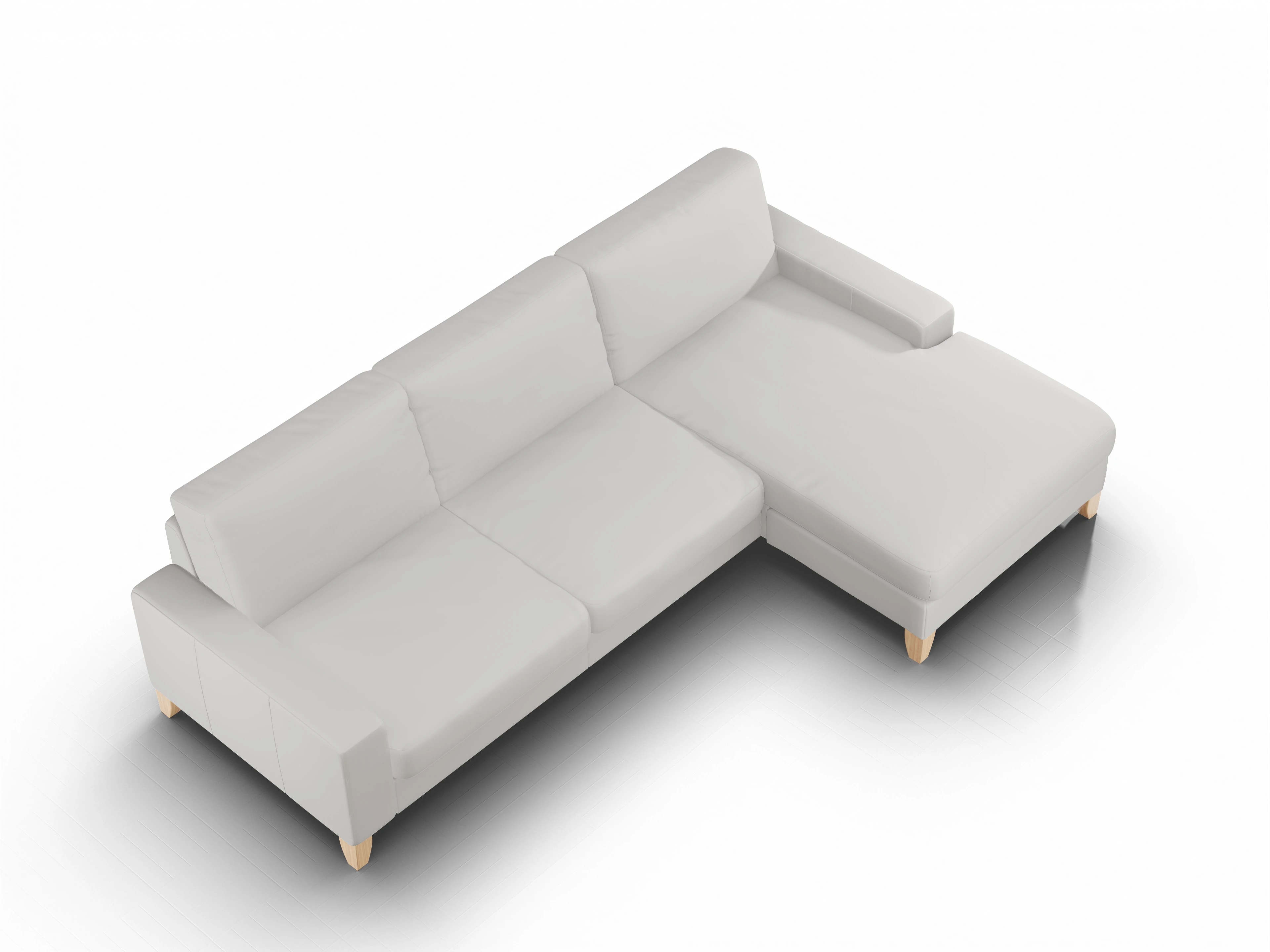 Ansicht des Produktes Casco 2.0 Ecksofa rechts Abschluss offen in Leder Grau