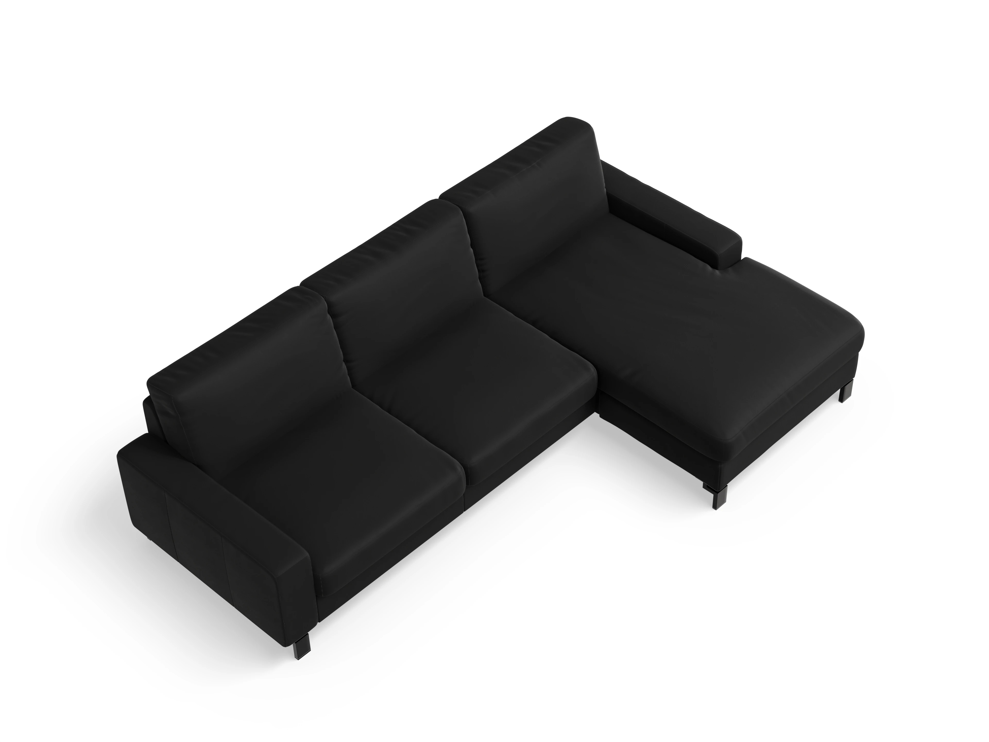 Ansicht des Produktes Casco 2.0 Ecksofa rechts Abschluss offen in Leder Schwarz