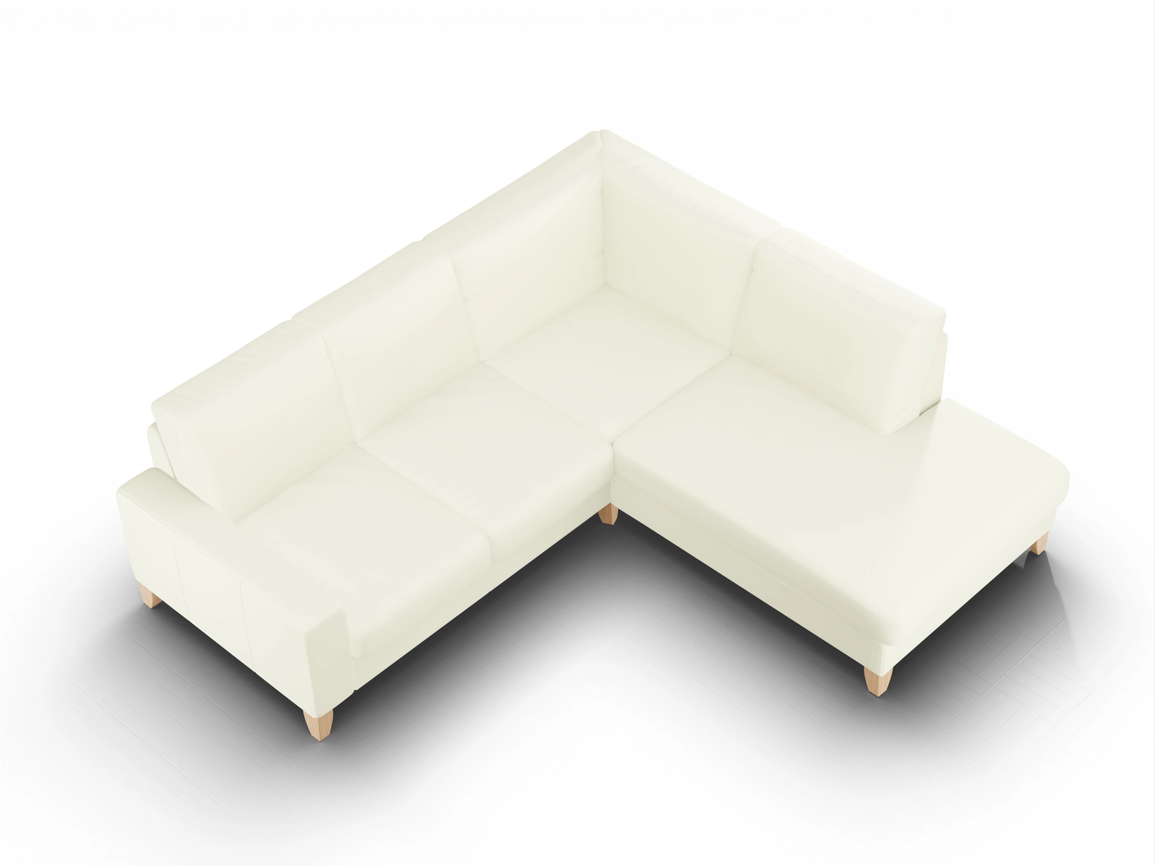 Ansicht des Produktes Casco 2.0 Ecksofa rechts Abschluss offen in Leder Weiss