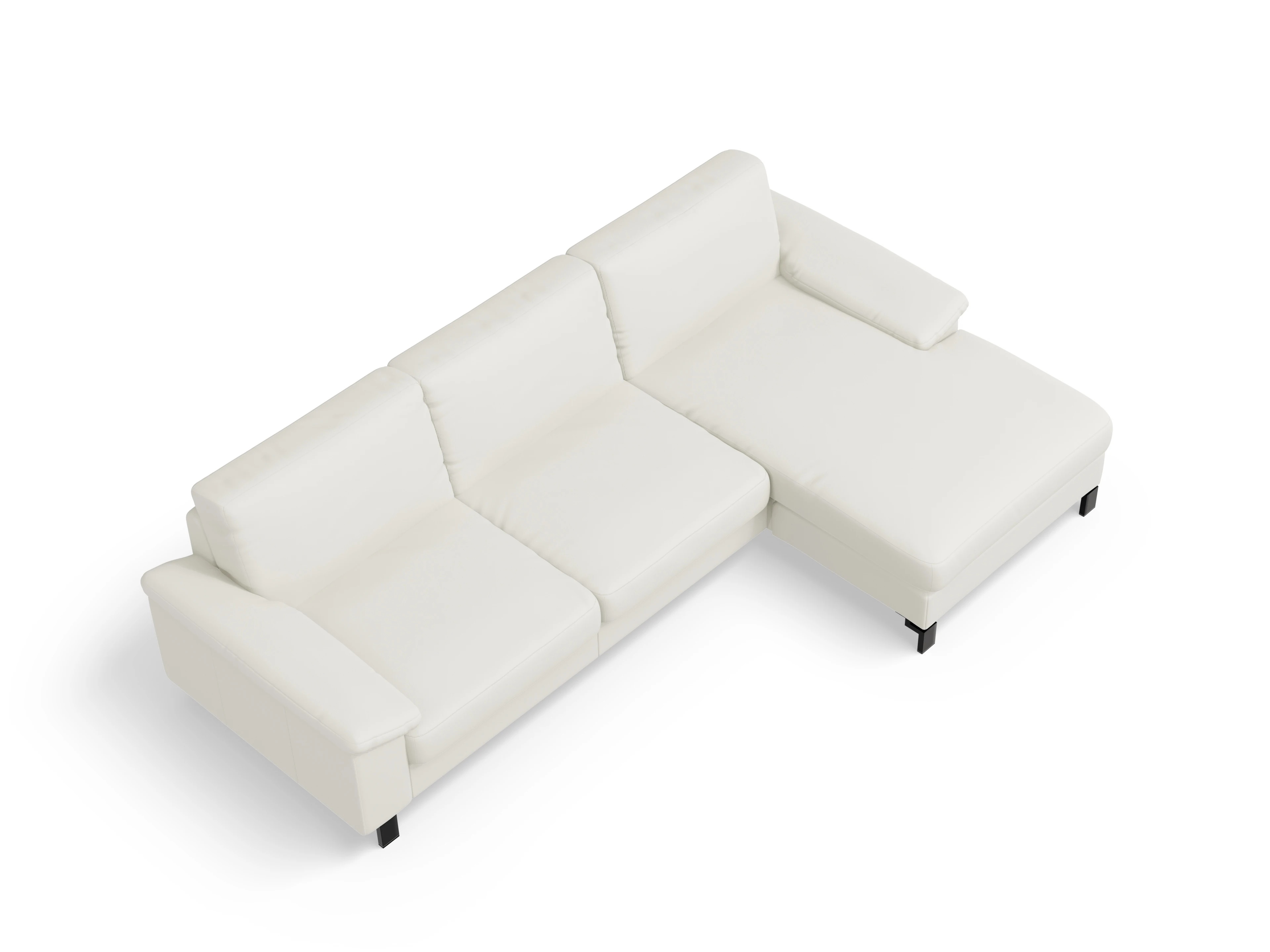 Ansicht des Produktes Casco 2.0 Ecksofa rechts Abschluss offen in Leder Weiss