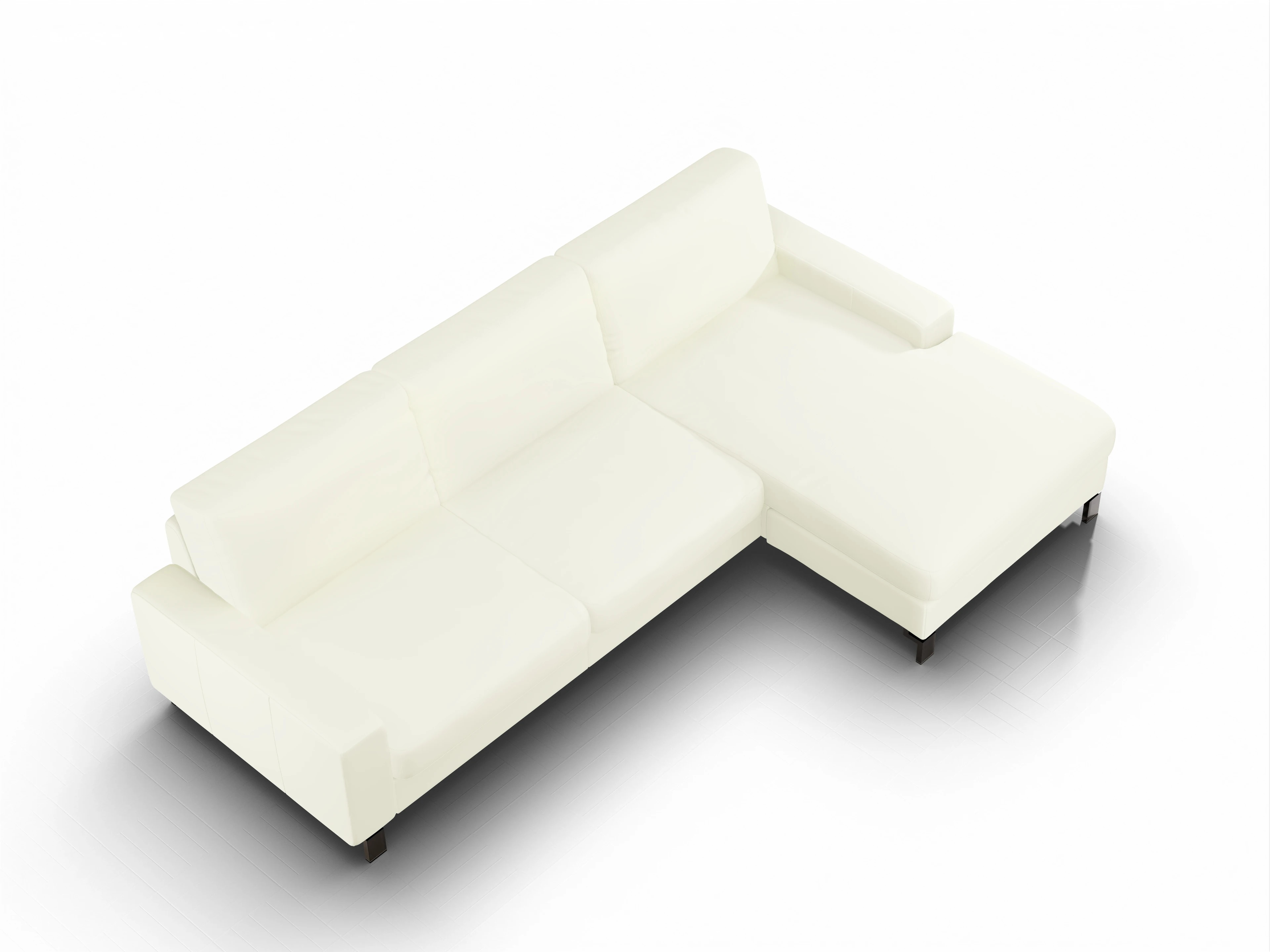 Ansicht des Produktes Casco 2.0 Ecksofa rechts Abschluss offen in Leder Weiss