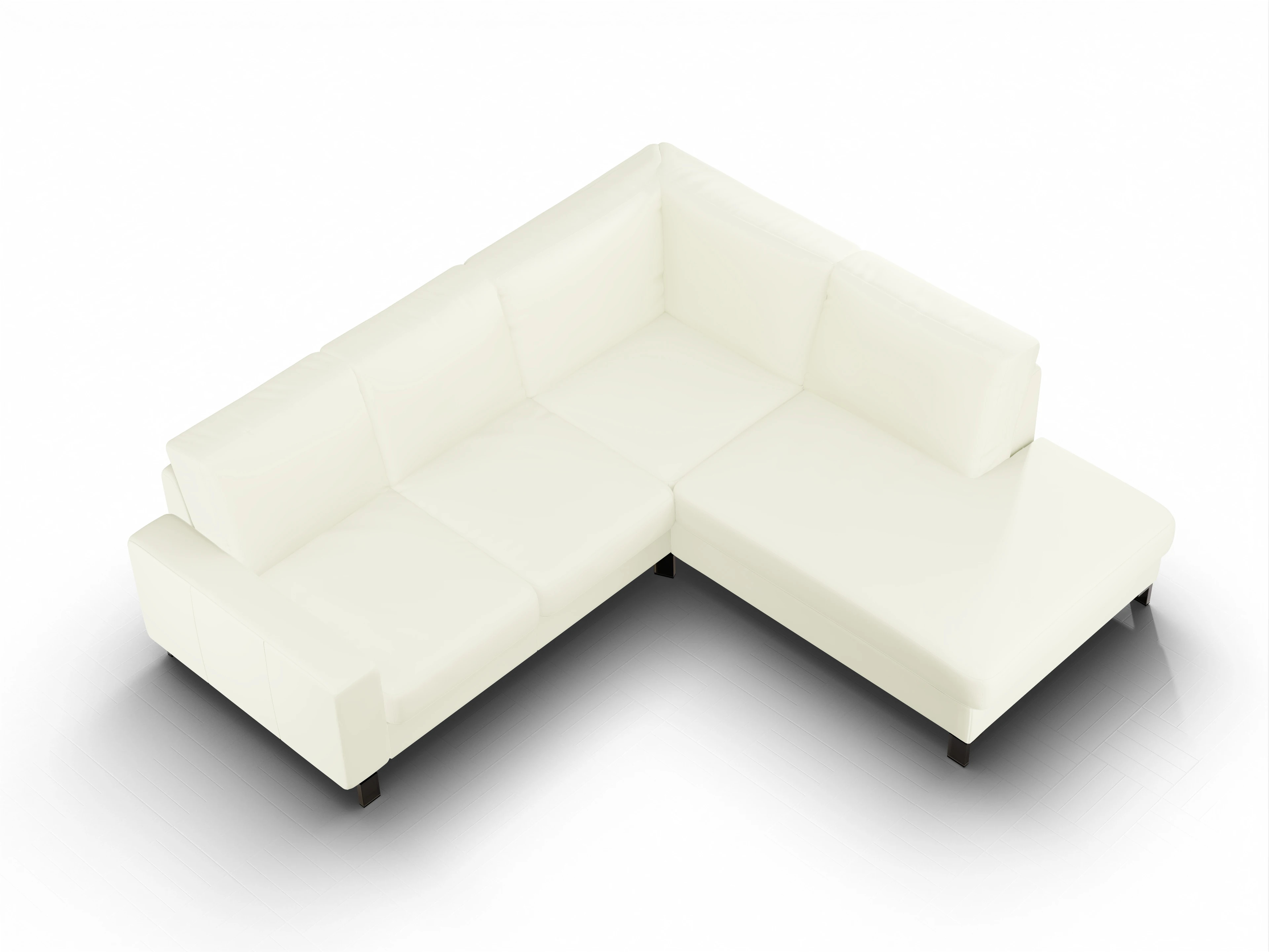 Ansicht des Produktes Casco 2.0 Ecksofa rechts Abschluss offen in Leder Weiss