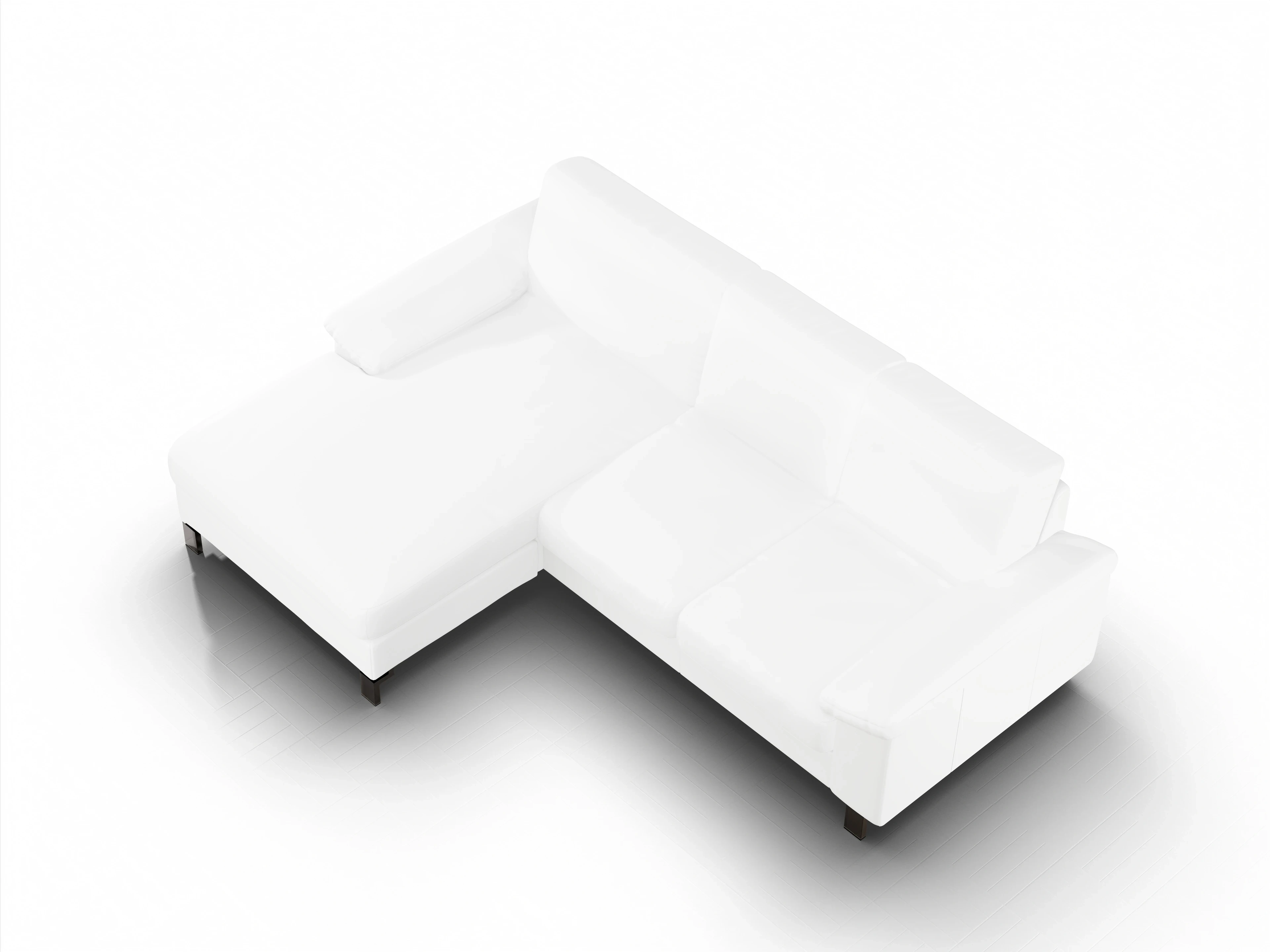 Ansicht des Produktes Casco 2.0 Ecksofa links Abschluss offen in Leder Beige