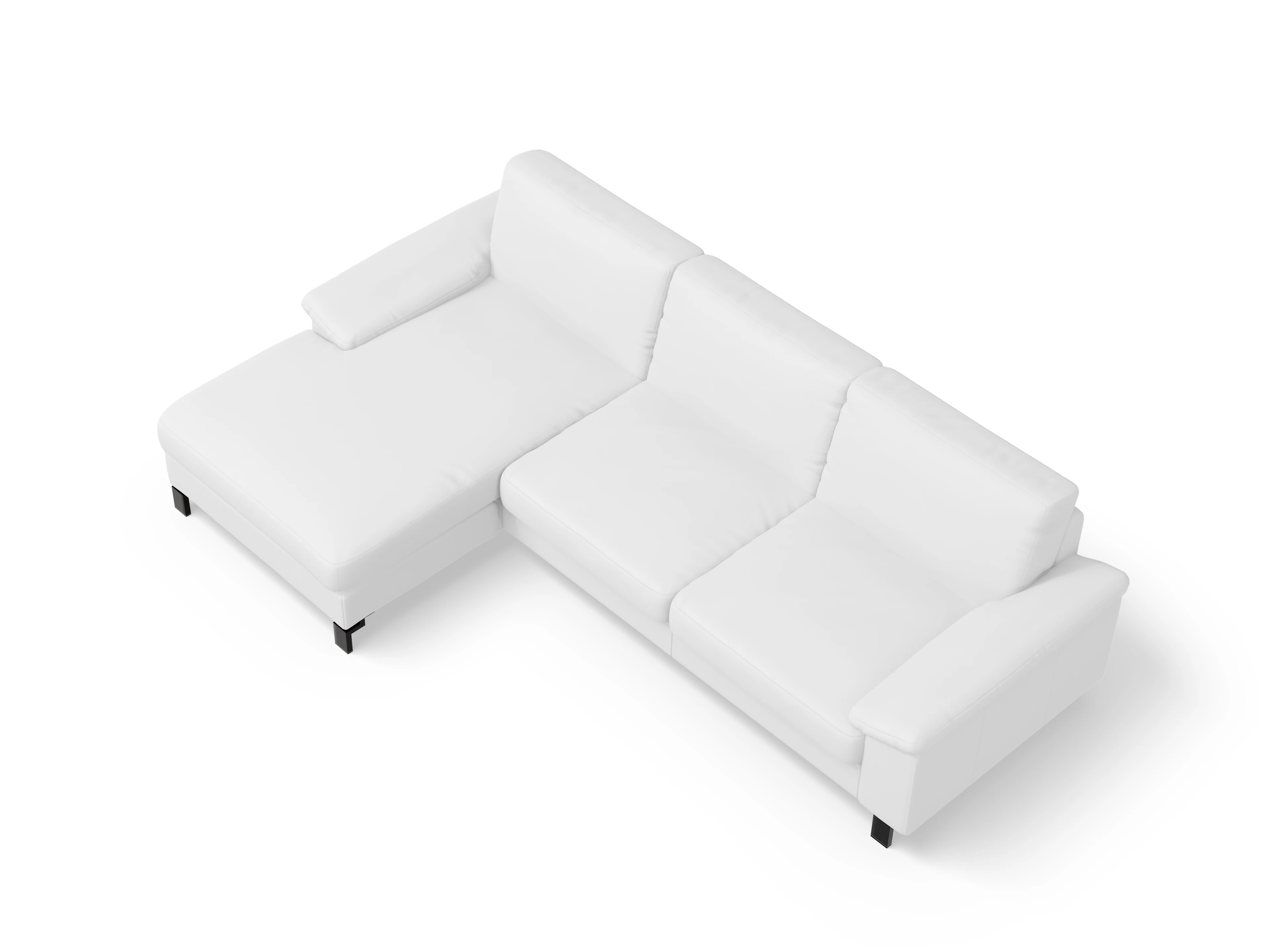 Casco Ecksofa LO Large L Ansicht des Produktes Casco 2.0 Ecksofa links Abschluss offen in Leder Beige