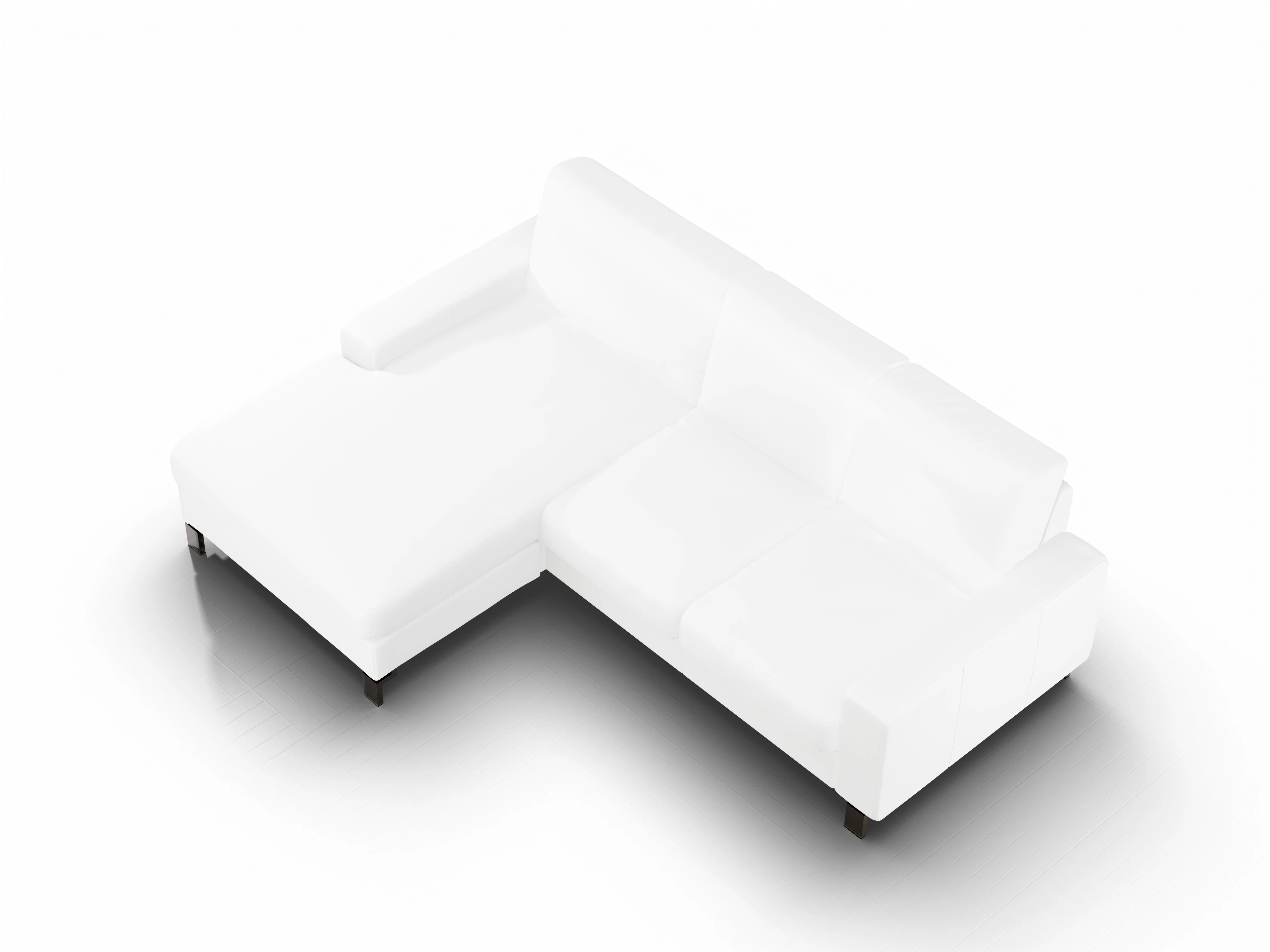 Ansicht des Produktes Casco 2.0 Ecksofa links Abschluss offen in Leder Beige