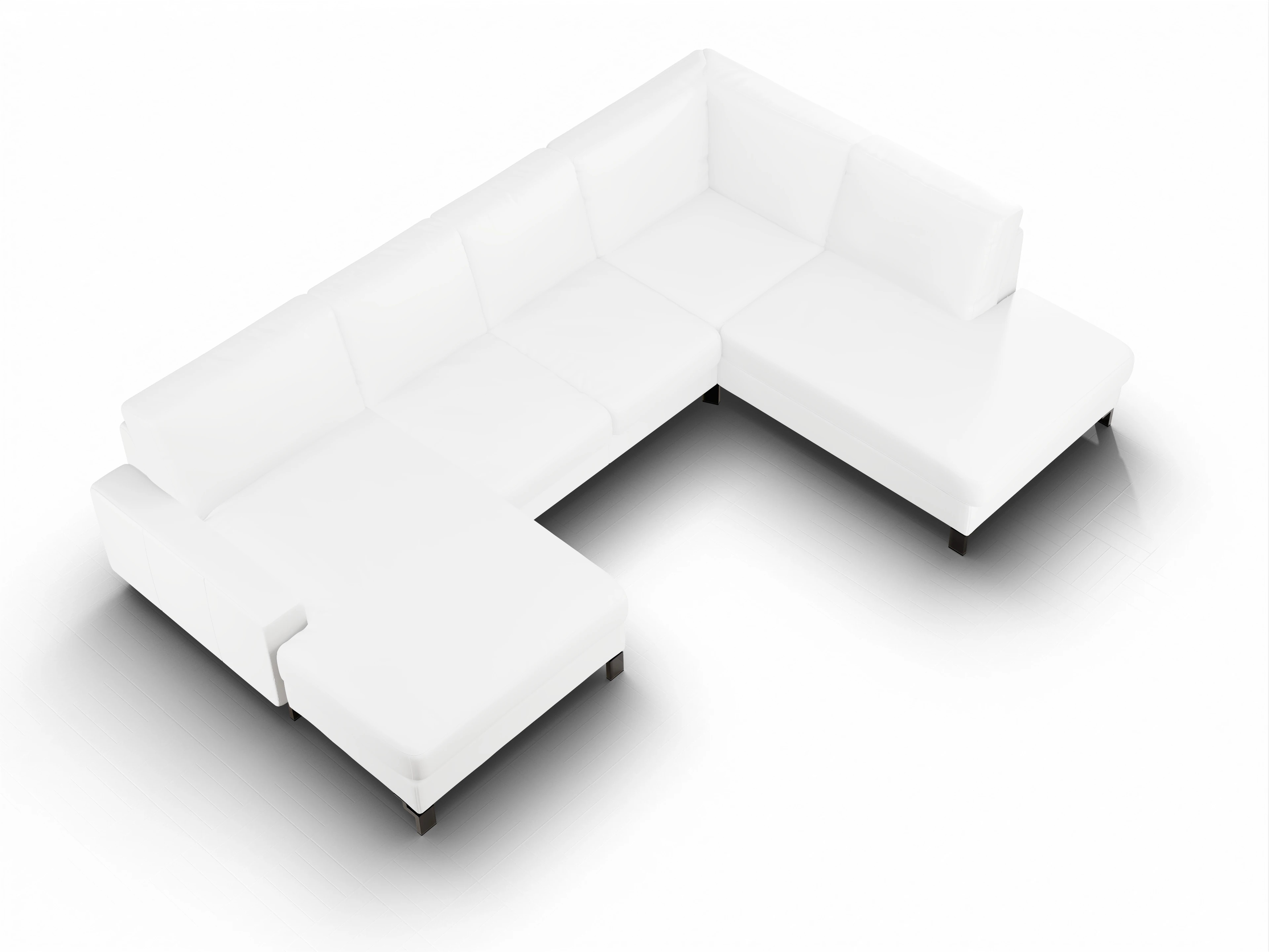 Ansicht des Produktes Casco 2.0 Wohnlandschaft offen beidseitig in Leder Beige