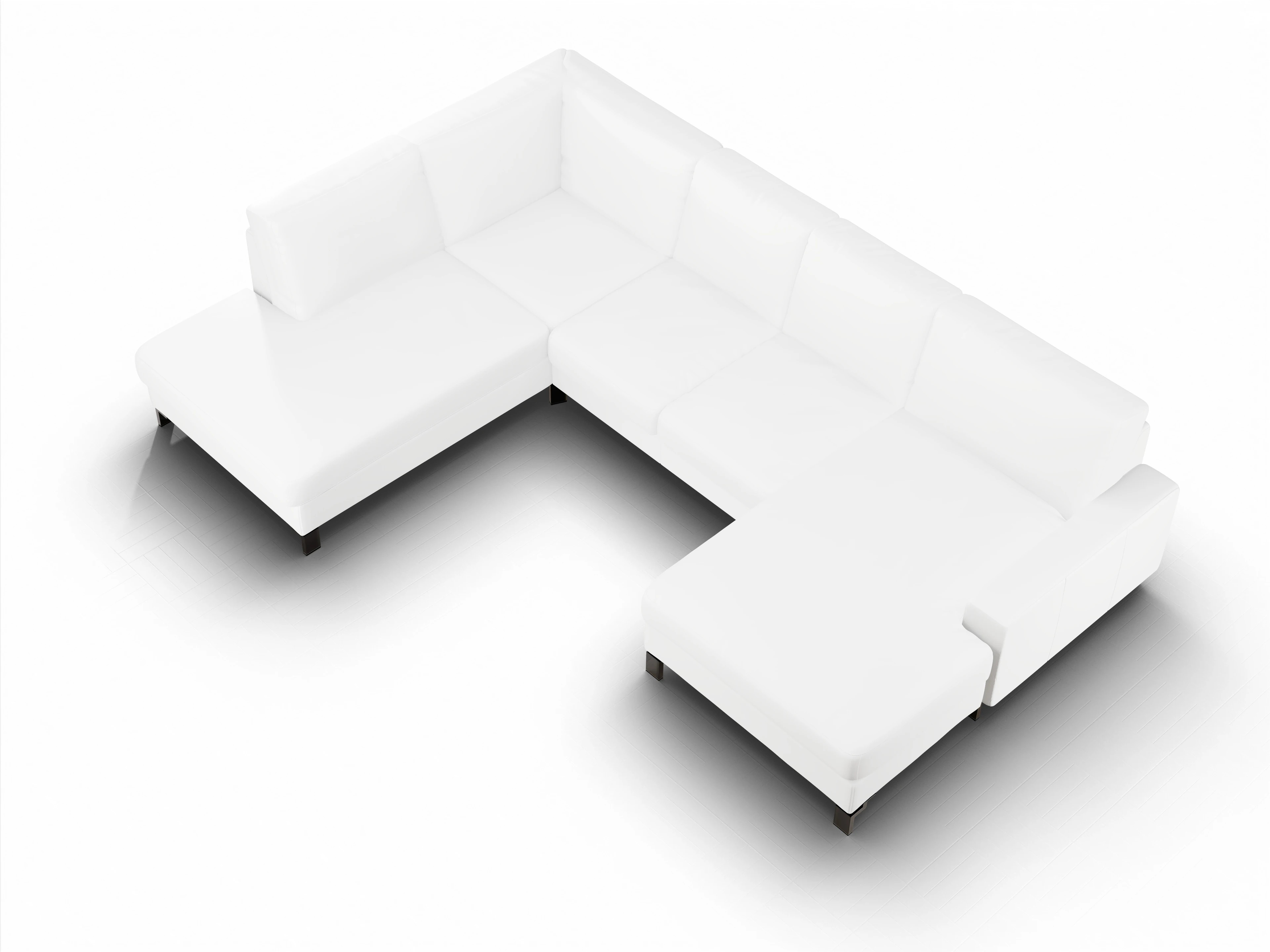 Ansicht des Produktes Casco 2.0 Wohnlandschaft offen beidseitig in Leder Beige