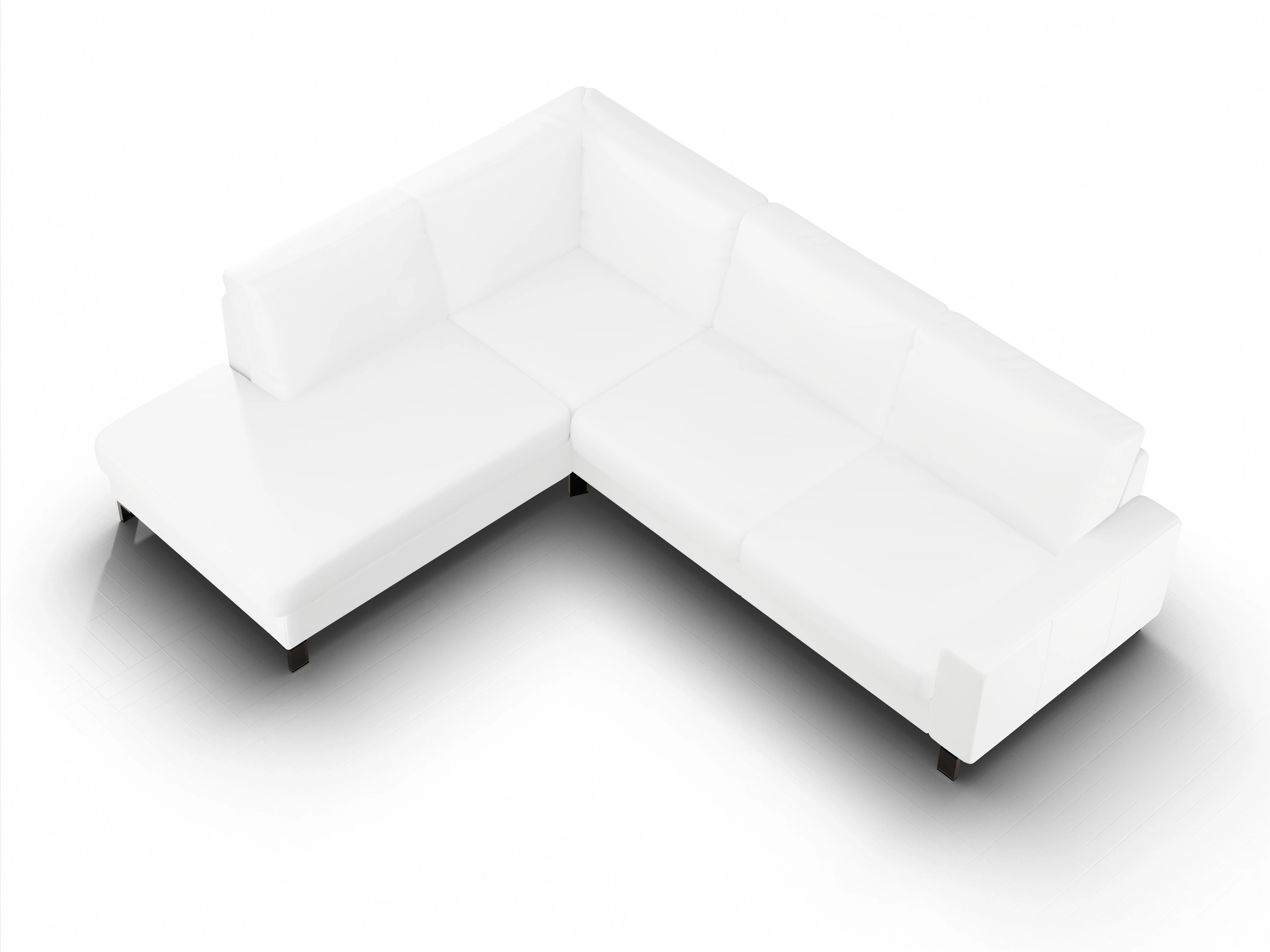 Ansicht des Produktes Casco 2.0 Ecksofa links Abschluss offen in Leder Beige