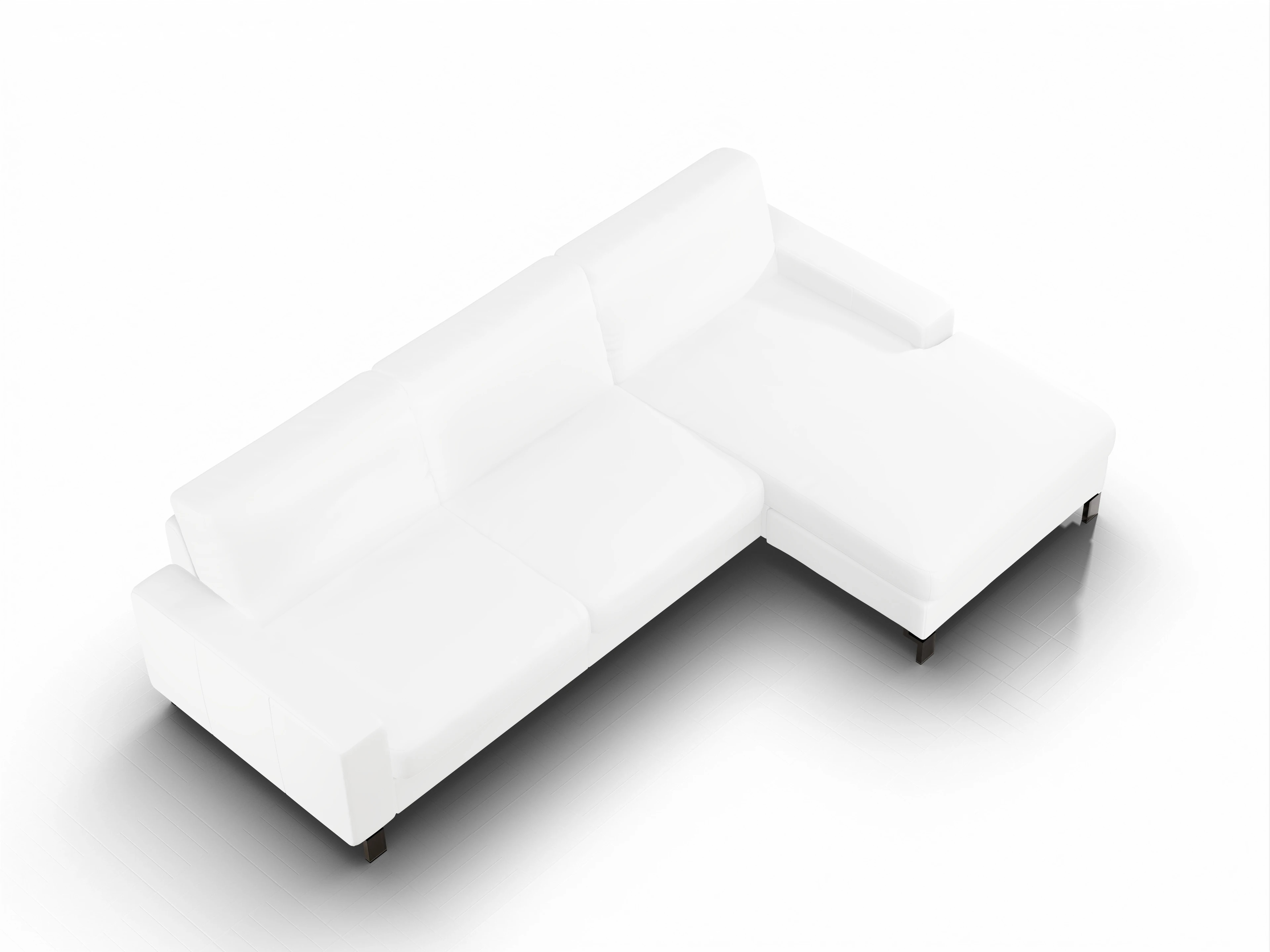 Ansicht des Produktes Casco 2.0 Ecksofa rechts Abschluss offen in Leder Beige